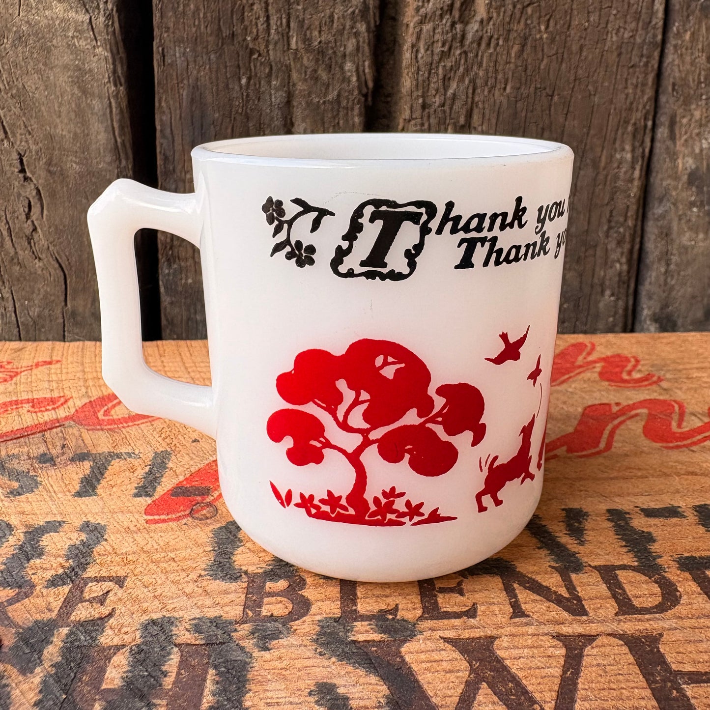 【USA vintage】HAZEL ATLAS milk glass mug