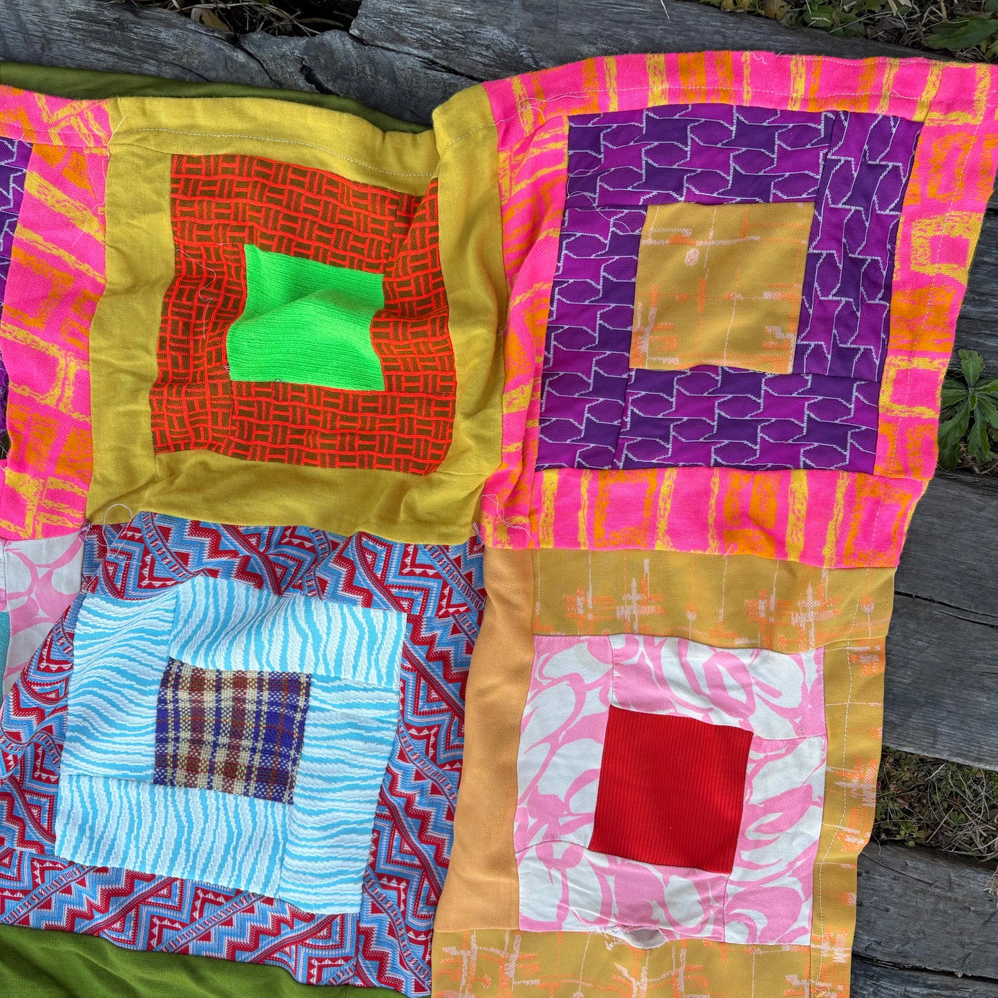【USA vintage】Psychedelic Patchwork quilt