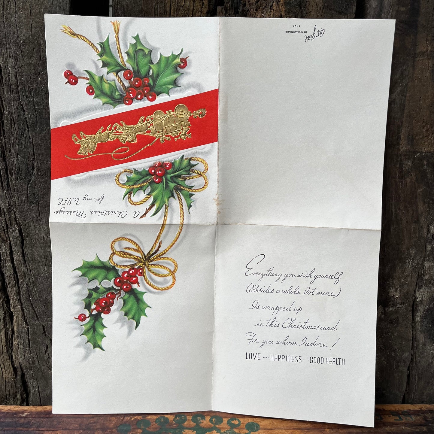 【USA vintage】1940s Christmas Greeting Card