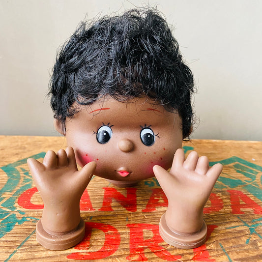 【vintage】doll head ドールヘッド 黒人 赤ちゃん