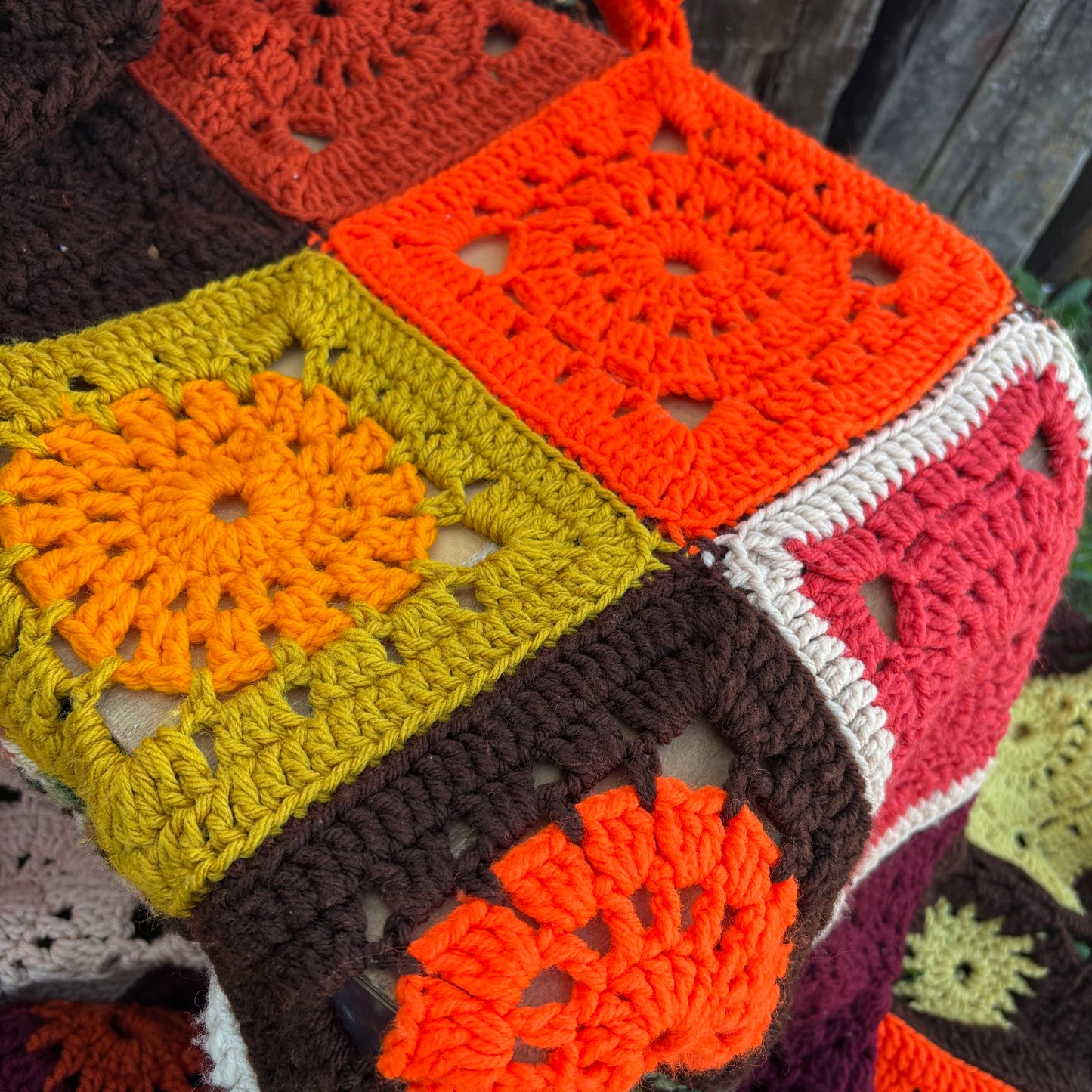 【USA vintage】granny blanket granny square rug