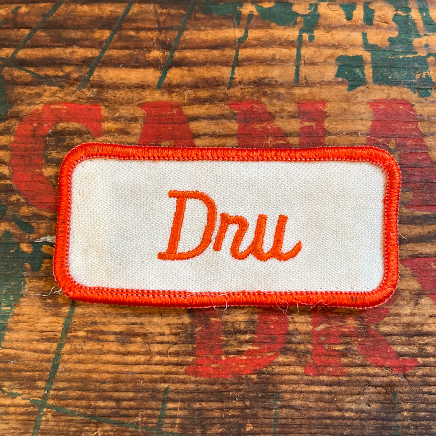 【USA vintage】Name Tag Patch Dru