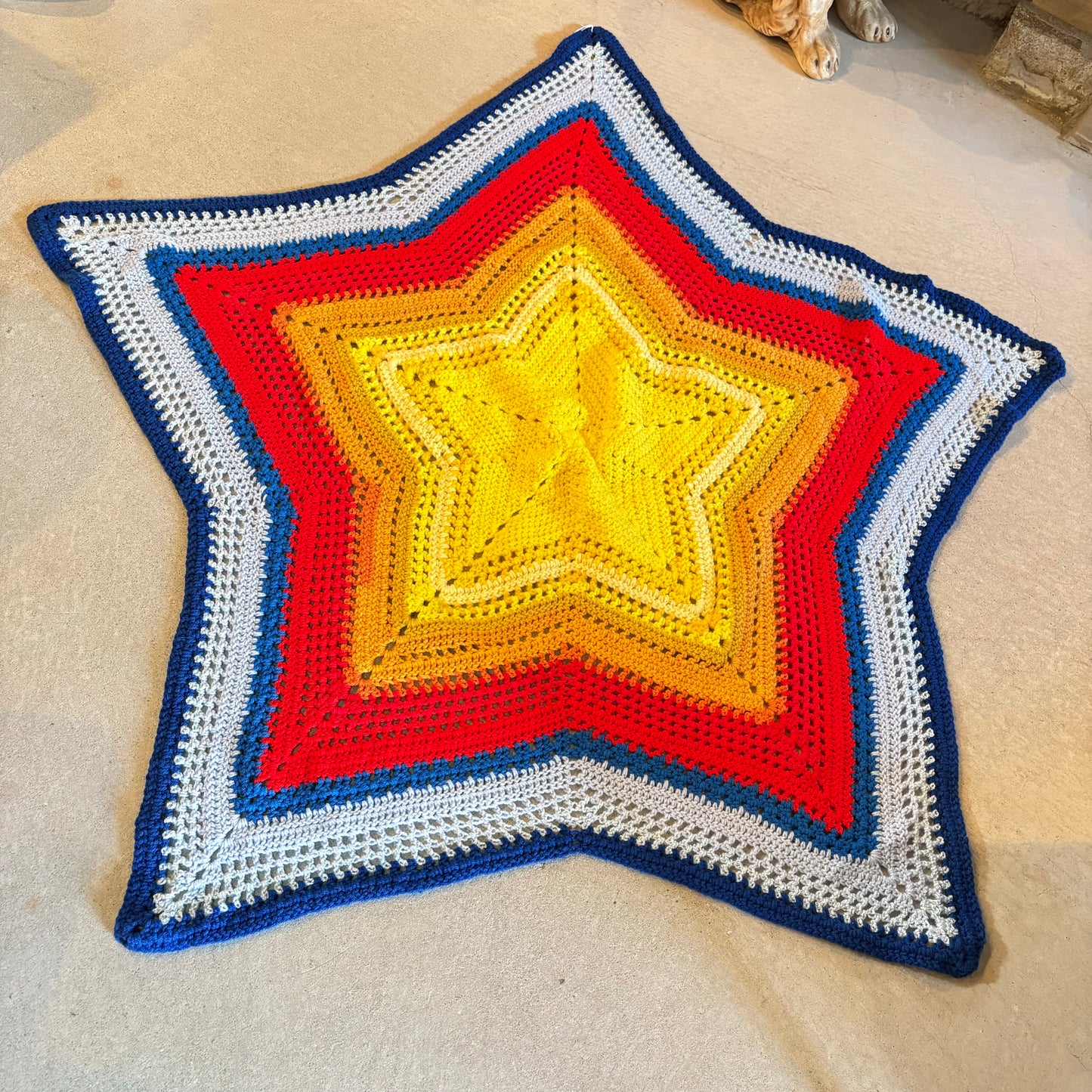 【USA vintage】granny blanket STAR