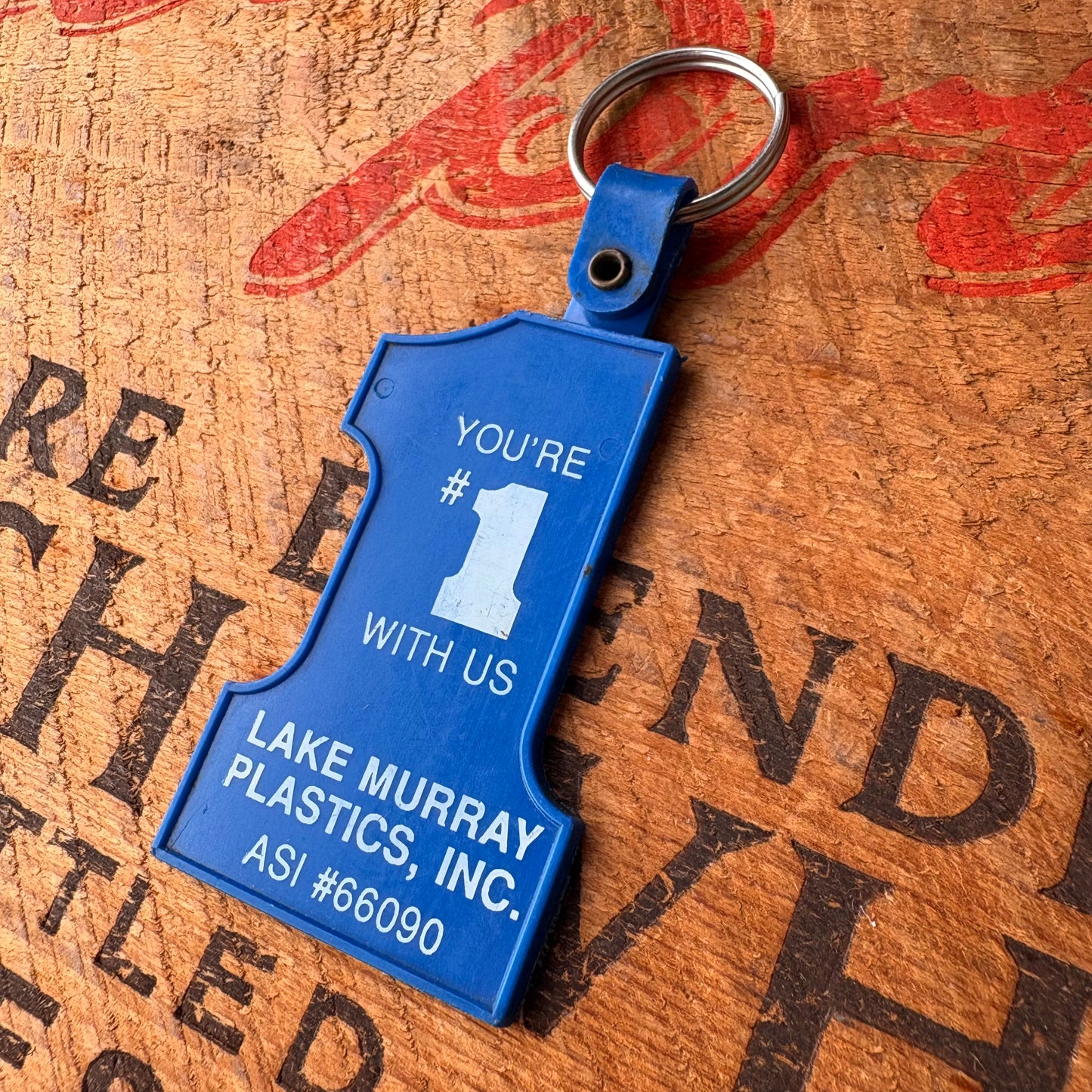【1970s USA vintage】Advertising Key Ring LAKE MURRAY PLASTICS, INC.