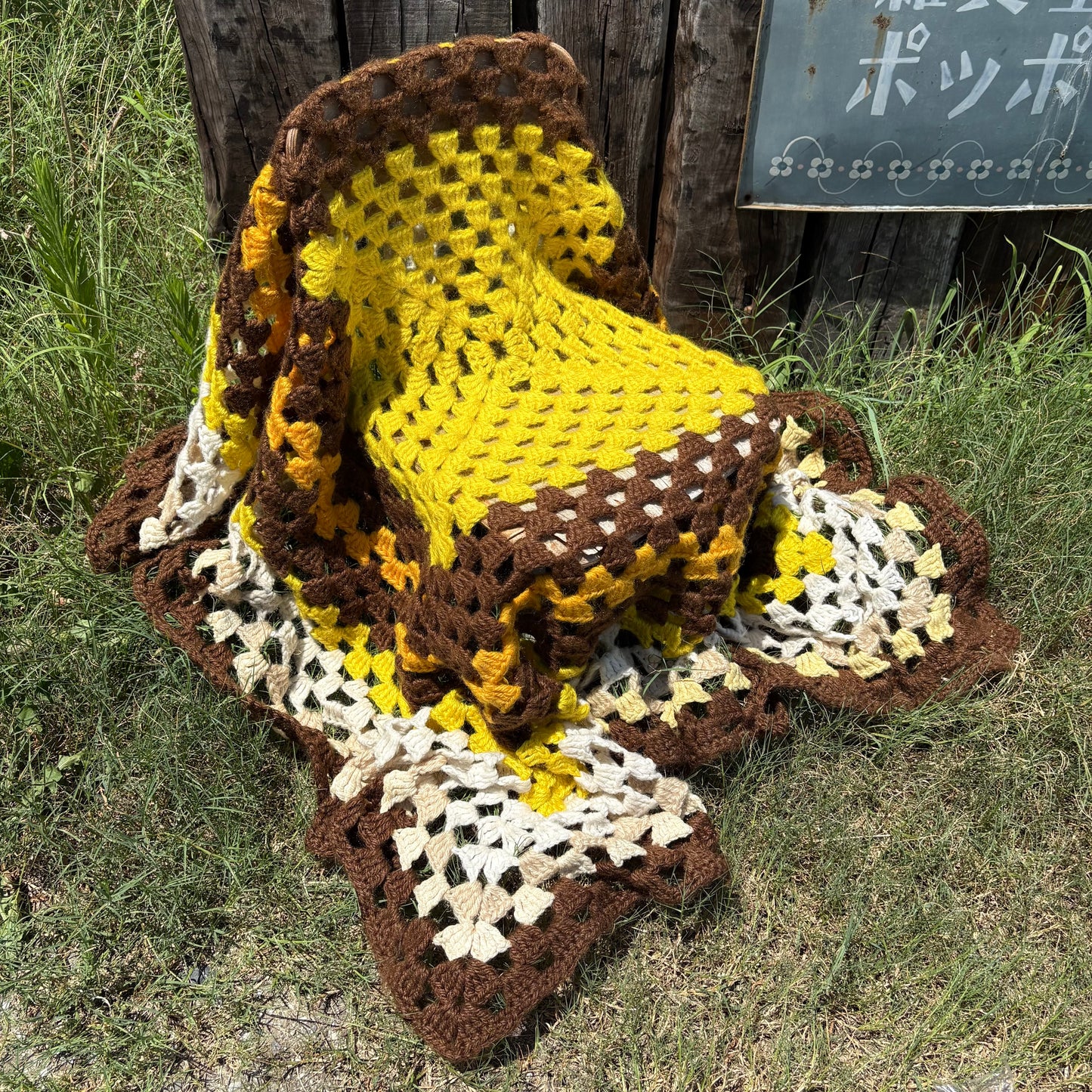 【USA vintage】Granny Square Blanket