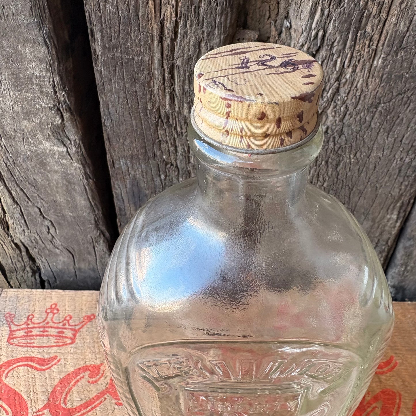 【1976 USA vintage】Bicentennial Log Cabin Liberty Bell Syrup Glass Bottle