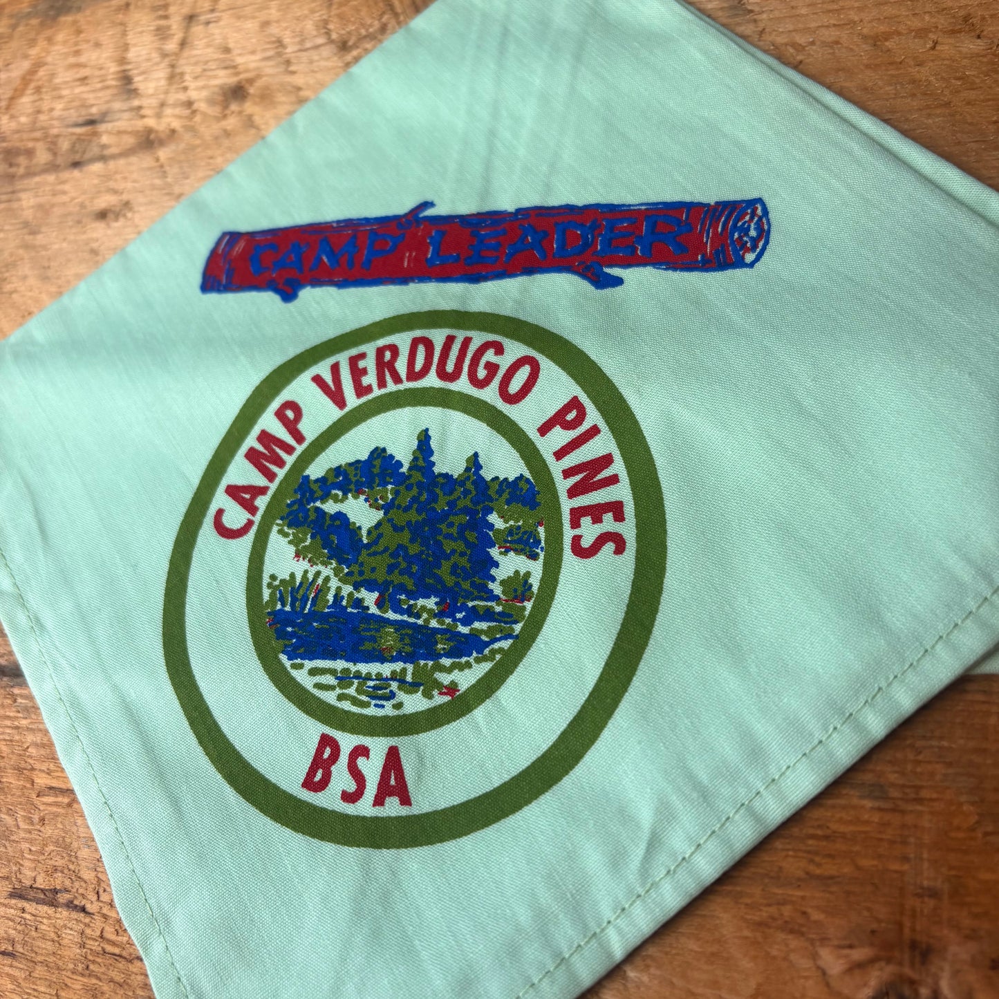 【1970s-1980s USA vintage】Camp Verdugo Pines BSA CAMP LEADER Bandana