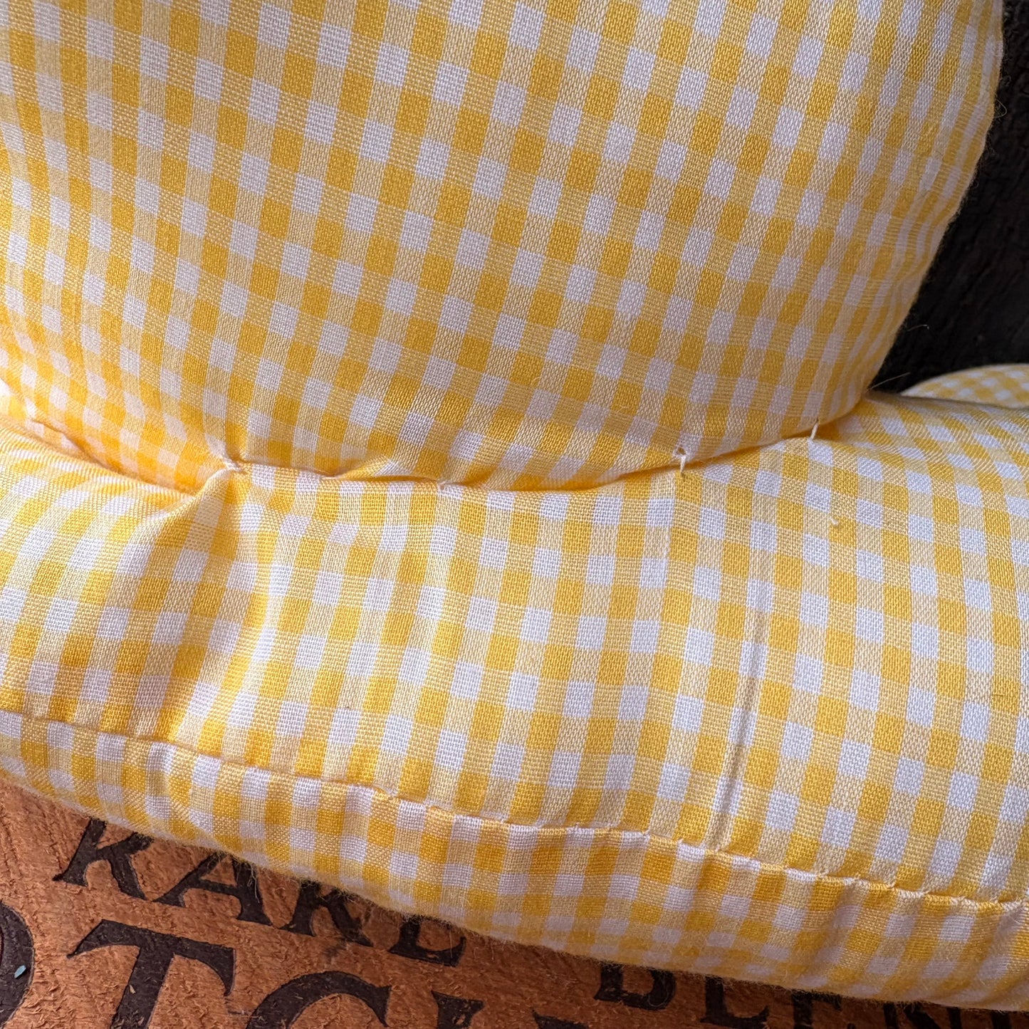 【USA Vintage】 Handmade Gingham Cat