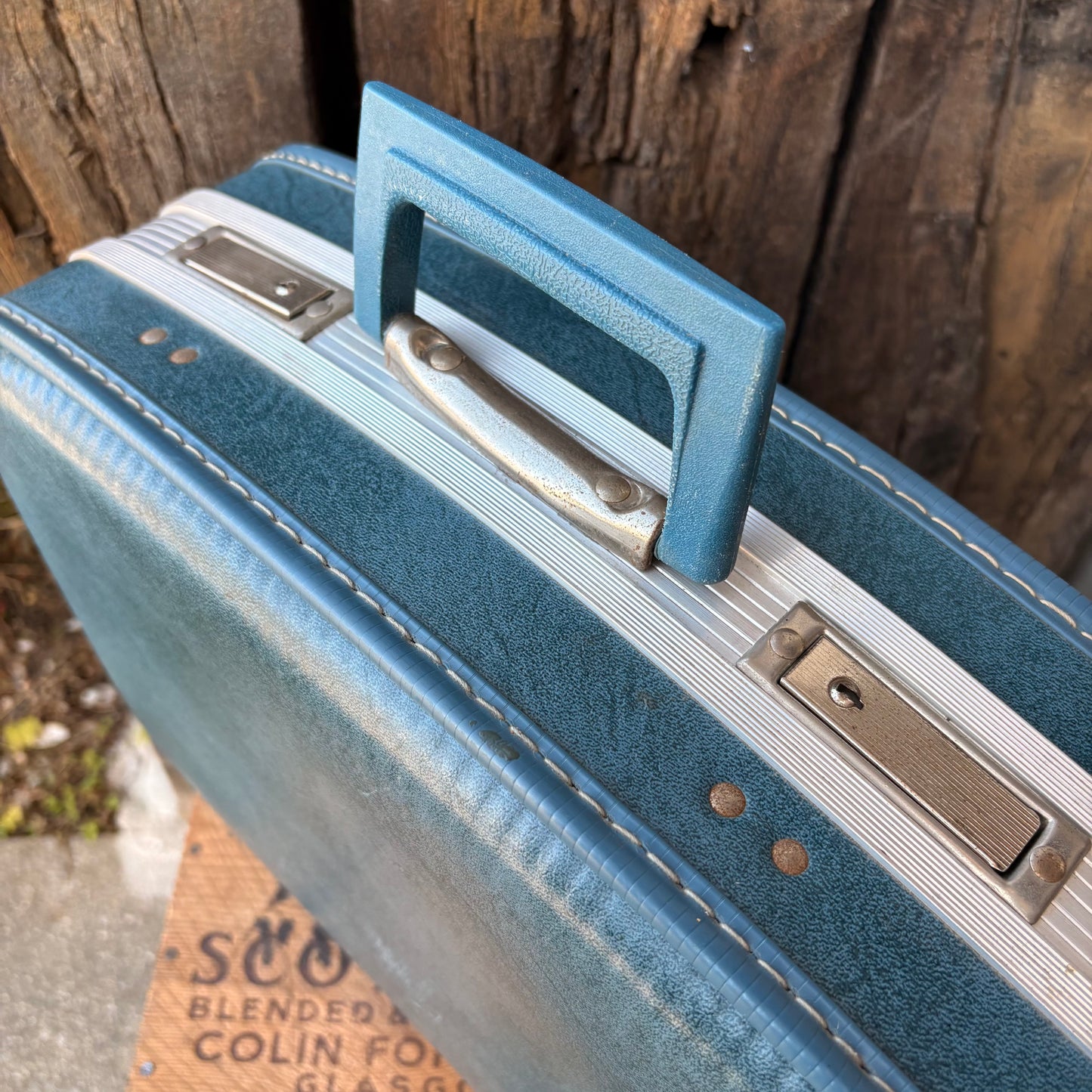 【1960s-1970s vintage】Blue Travel Suitcase