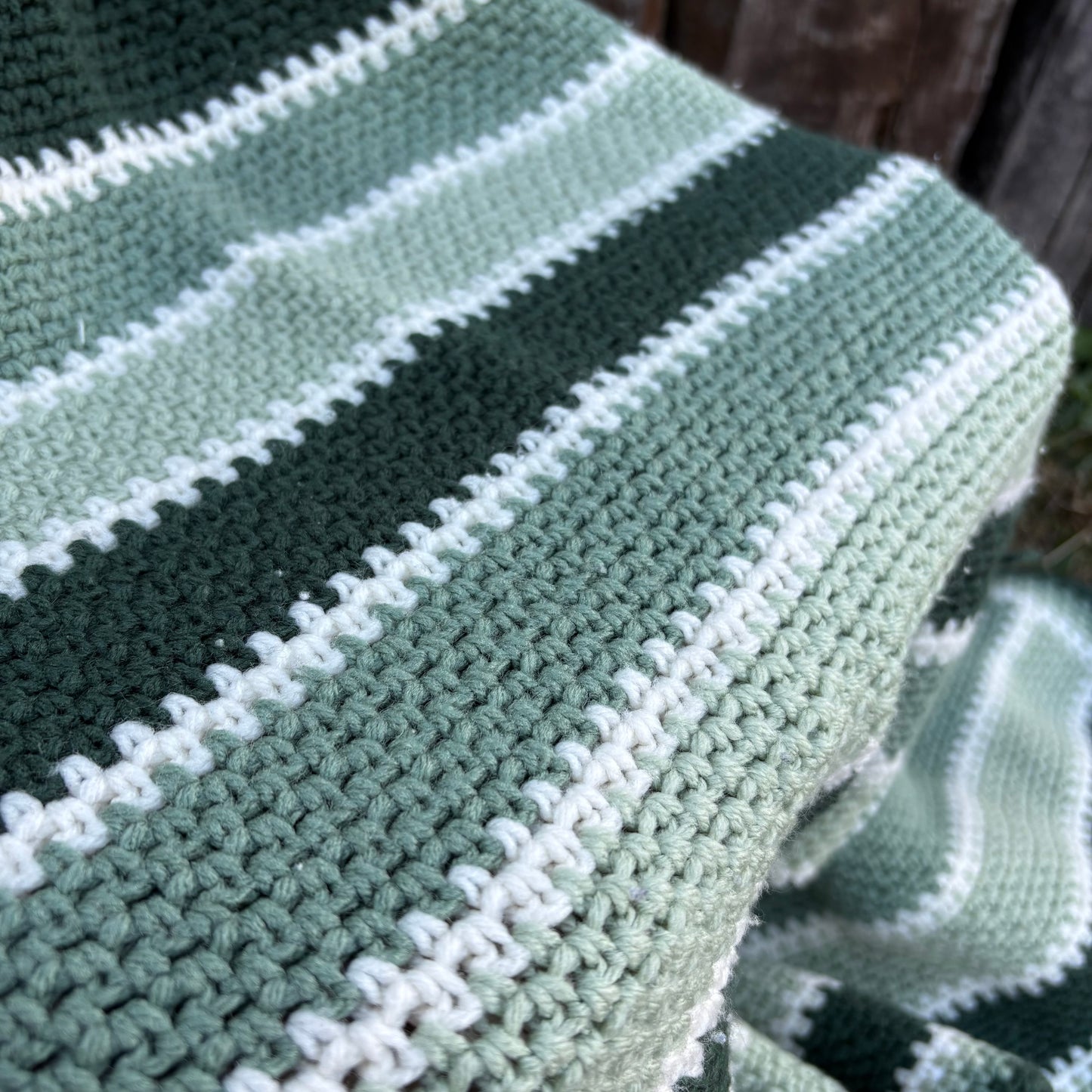 【USA vintage】granny blanket Green