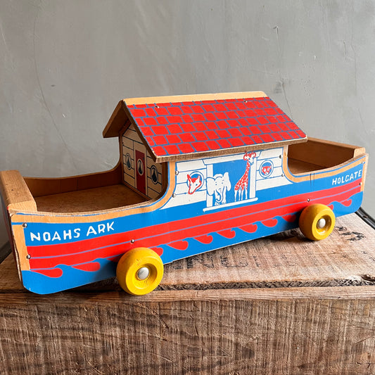 【USA vintage】1952s Holgate Toys Noahs Ark Wooden pull toy
