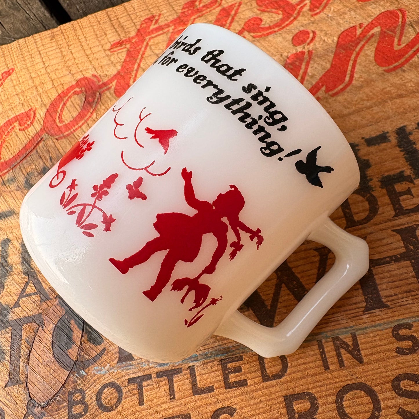 【USA vintage】HAZEL ATLAS milk glass mug