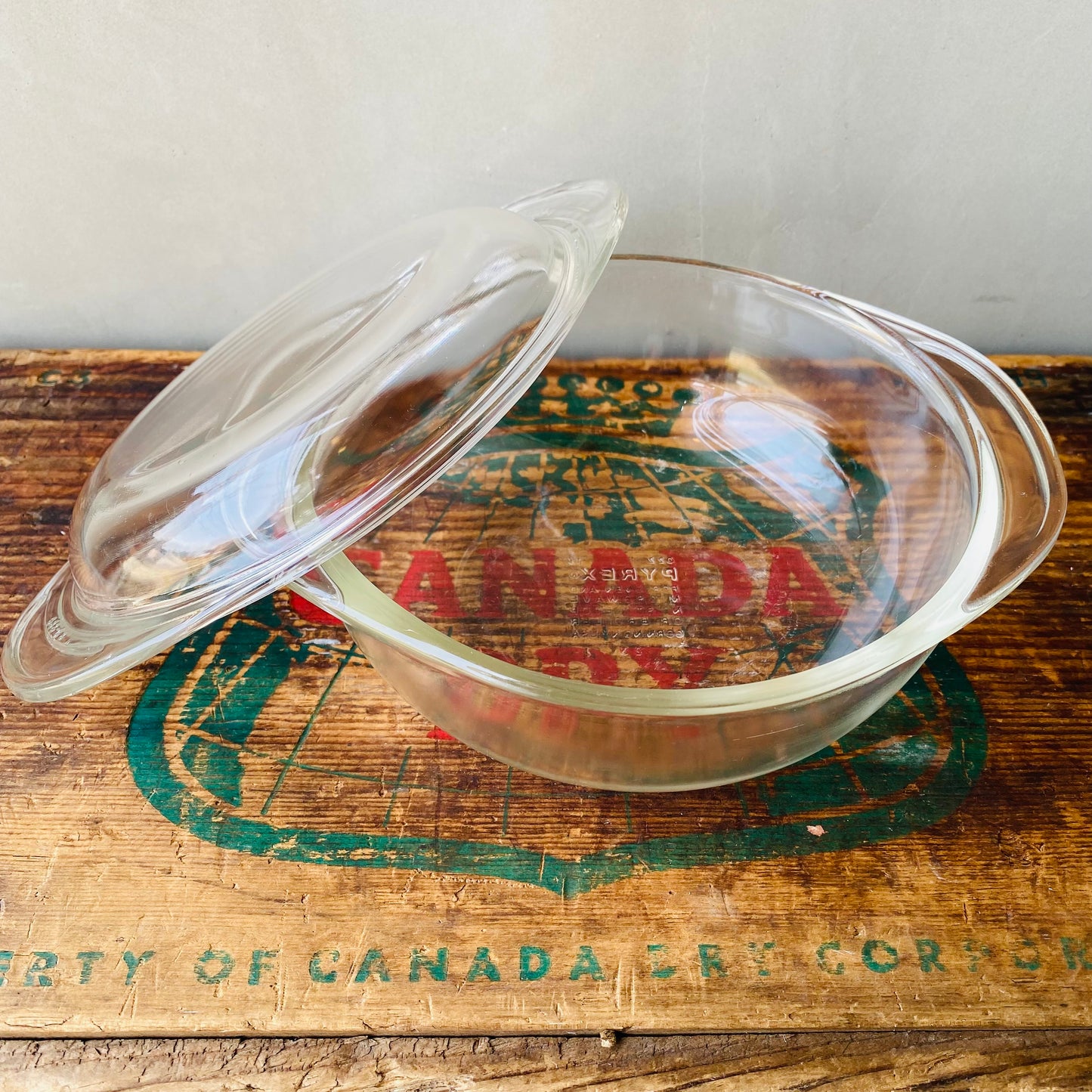 【1970s USA vintage】PYREX casserole clear