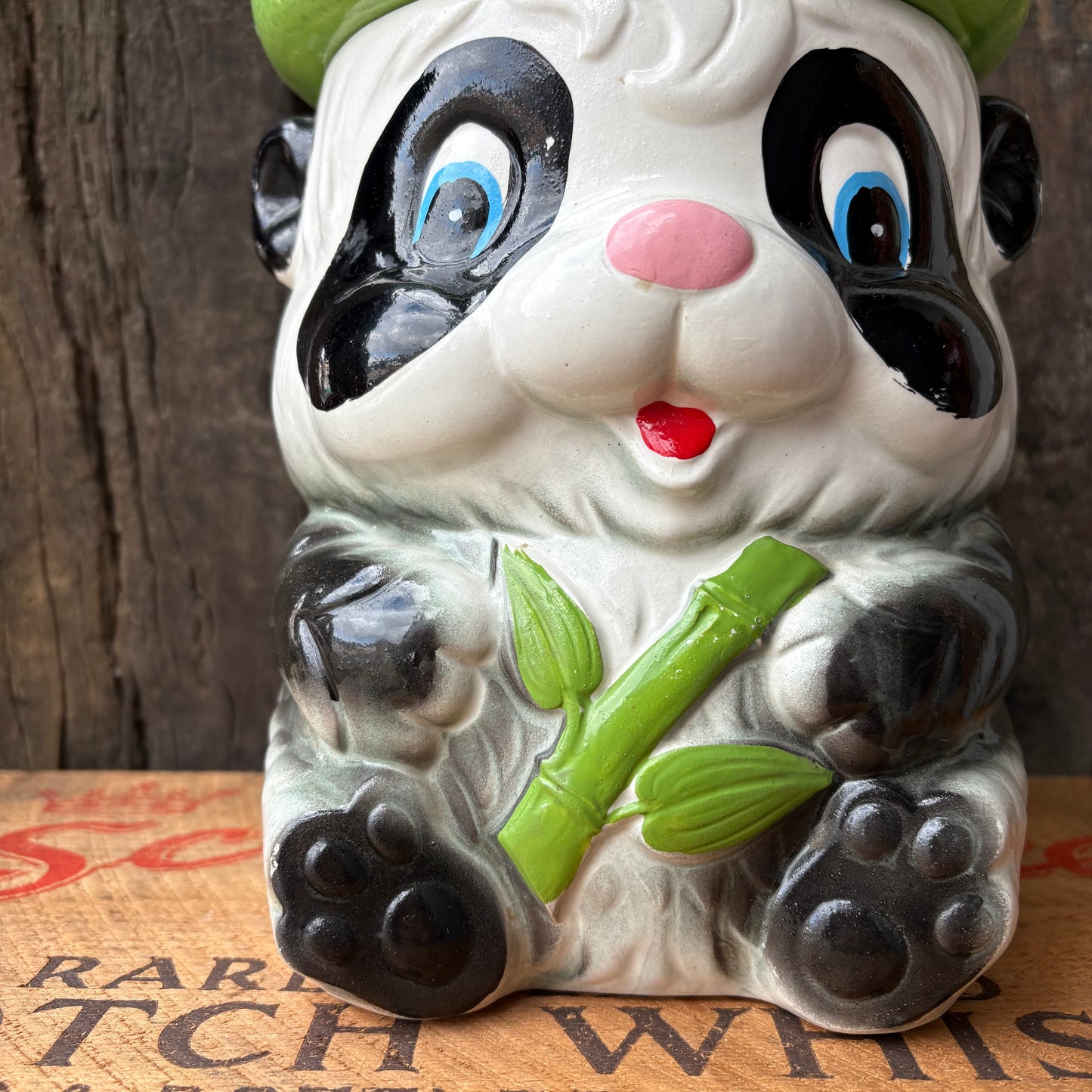 【1960s JAPAN vintage】Ceramic Cookie Jar panda