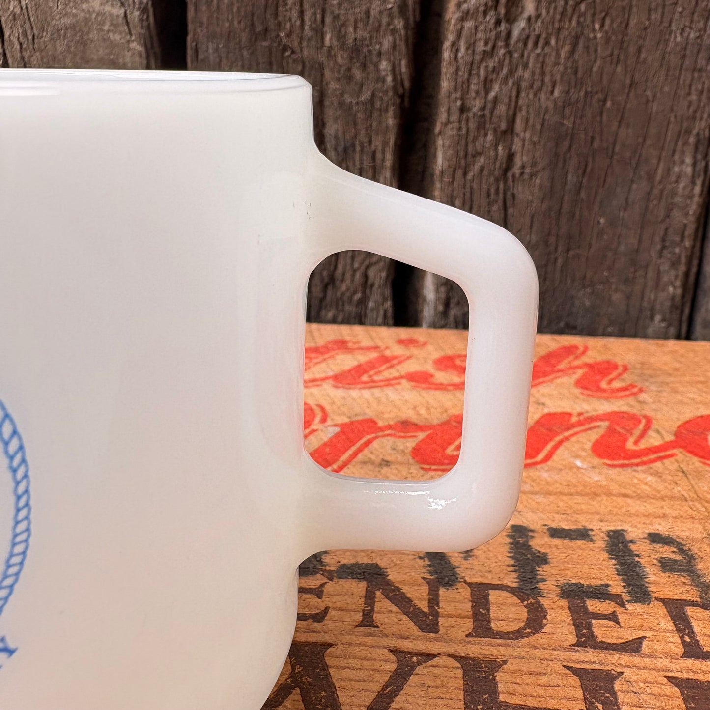 【1986 USA vintage】GALAXY DODGE Milk Glass Mug