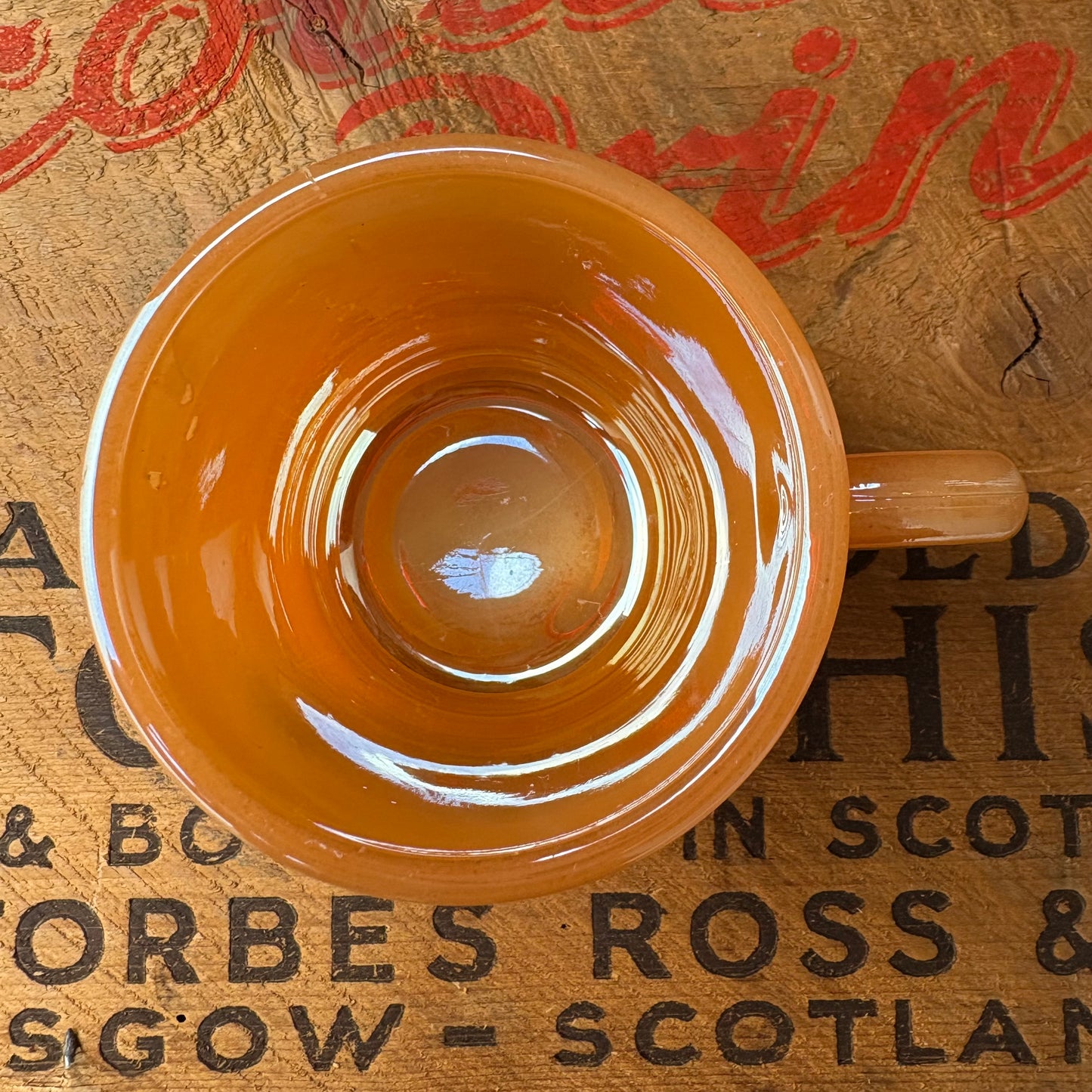 【1951-1960 USA vintage】Fire-King “Peach Lustre” Tom & Jerry Mugcup