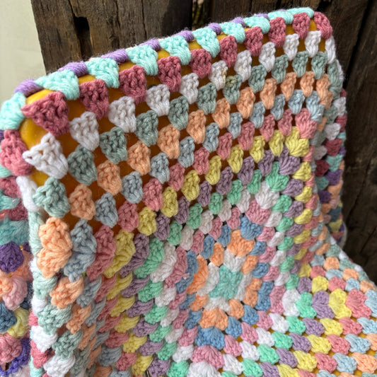 【USA vintage】granny blanket pastel