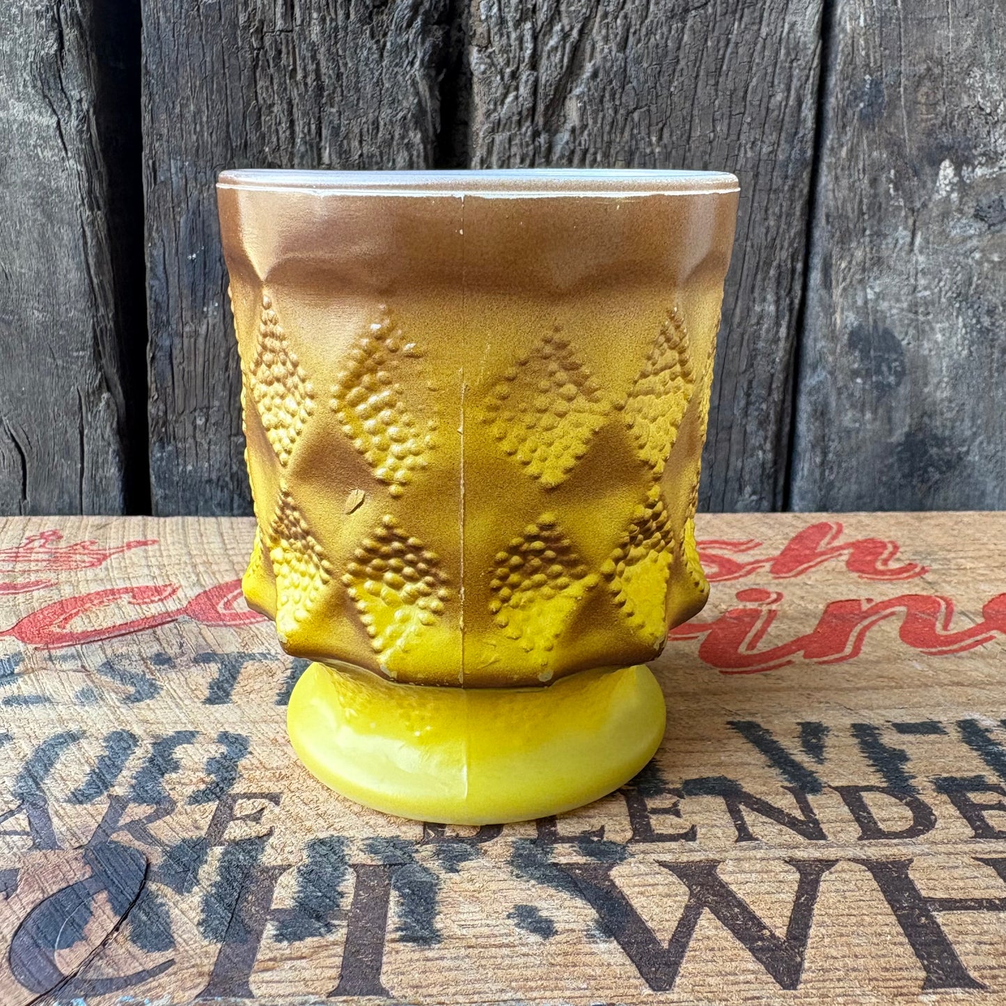 【1960-1976 USA vintage】Fire-King Kimberley mug Yellow