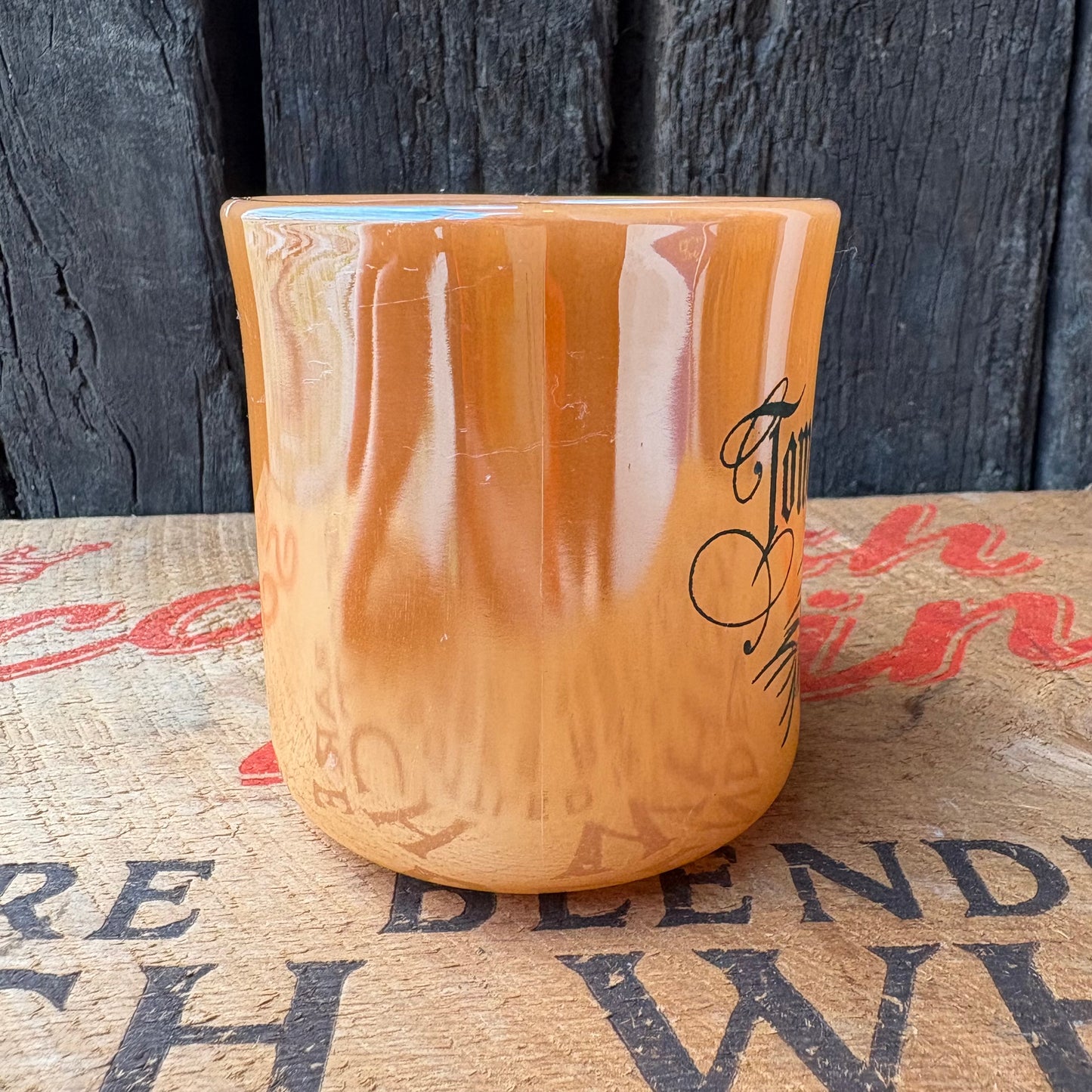 【1951-1960 USA vintage】Fire-King “Peach Lustre” Tom & Jerry Mugcup