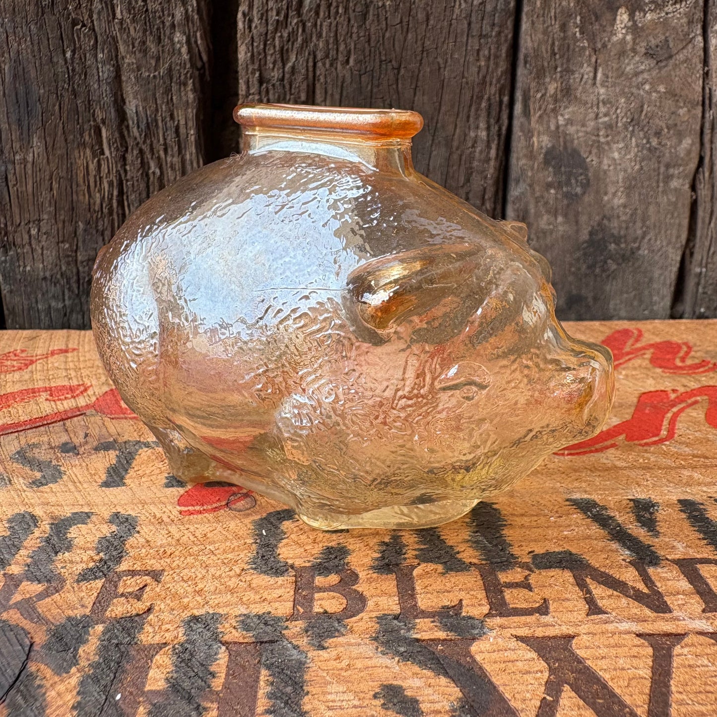 【1950s-1980s USA vintage】Anchor Hocking Glass Piggy Bank