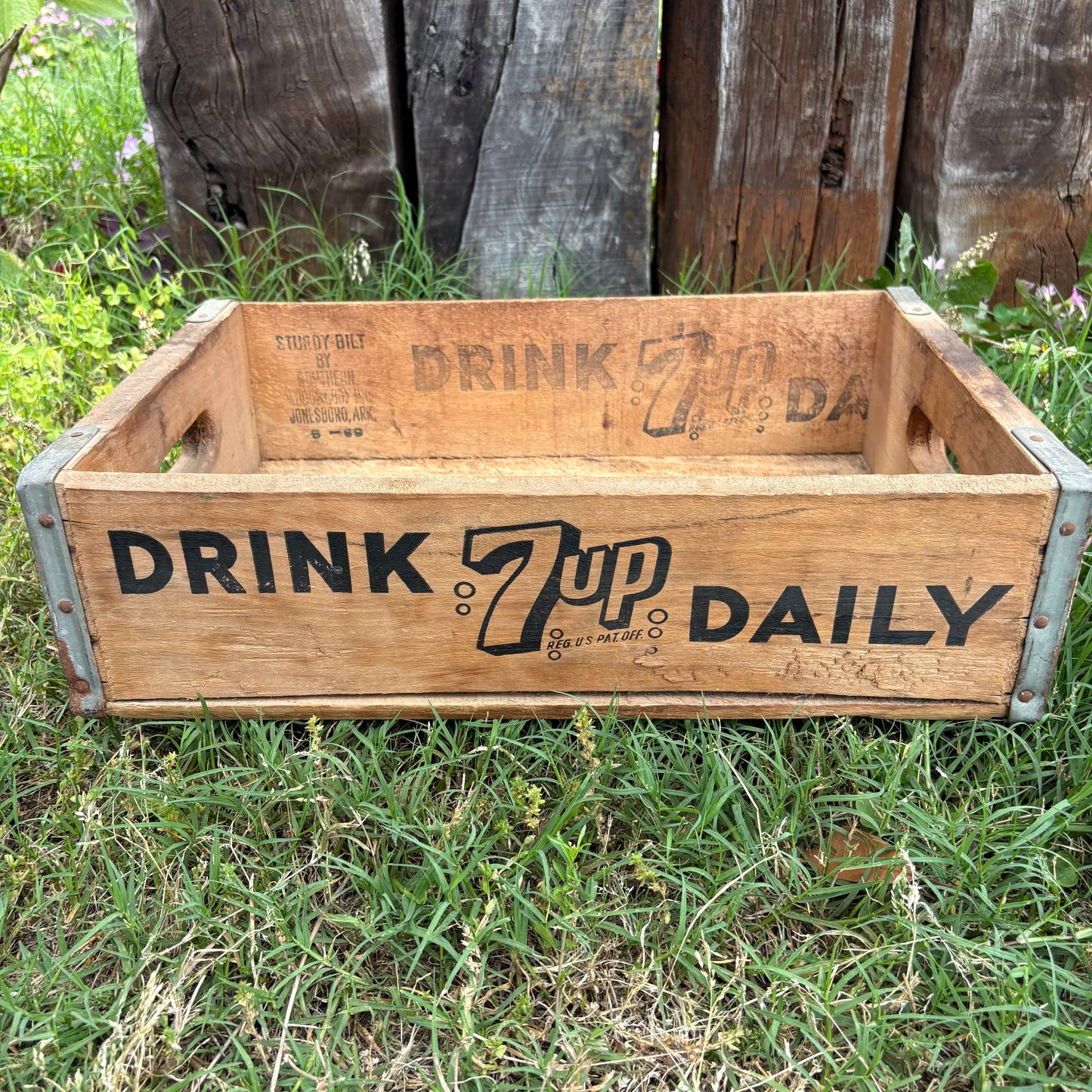 【1970s USA vintage】7UP Wooden Crate