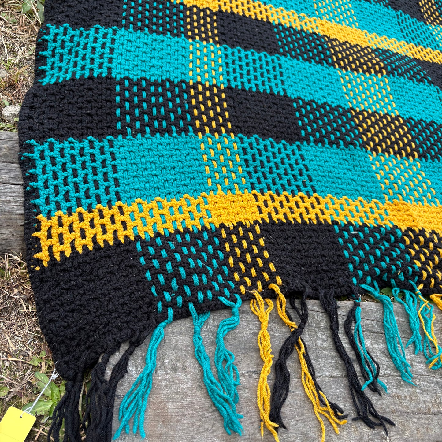 【 USA vintage】granny blanket check pattern