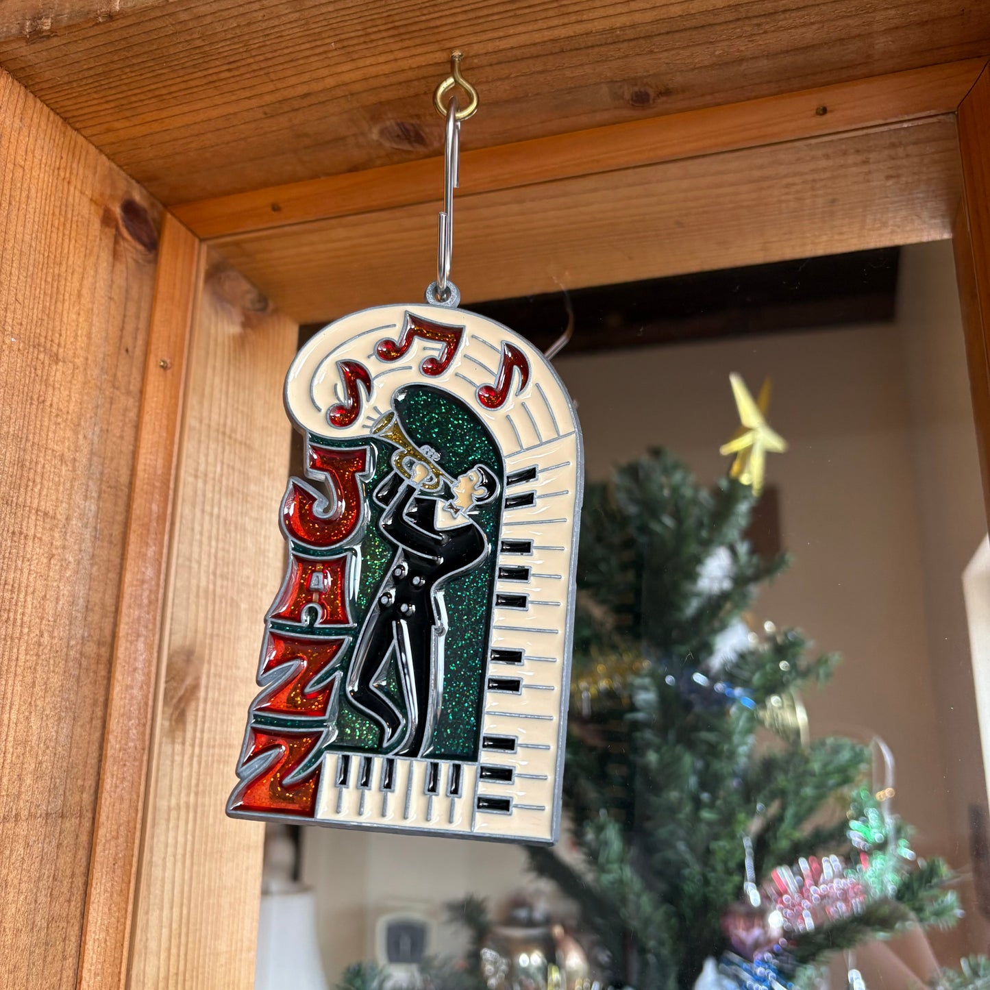 【USA vintage】stained glass ornament JAZZ