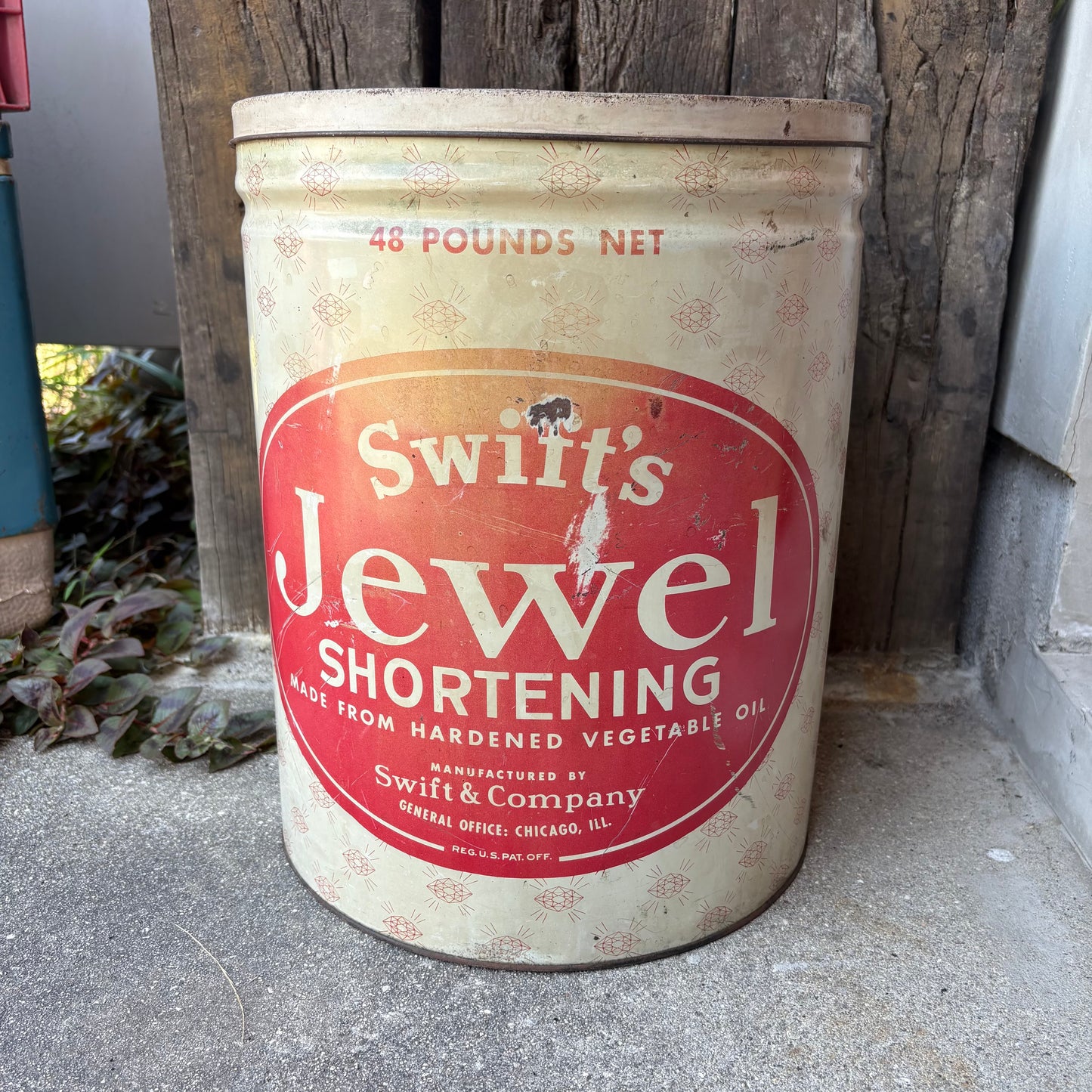 【1950s USA vintage】Swift’s Jewel Shortening 48 Pounds Tin Can