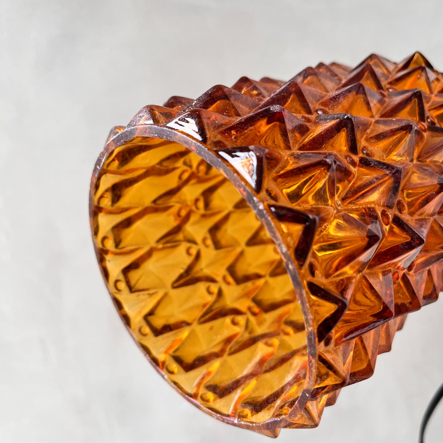 【USA vintage】Amber Glass Pendant Light