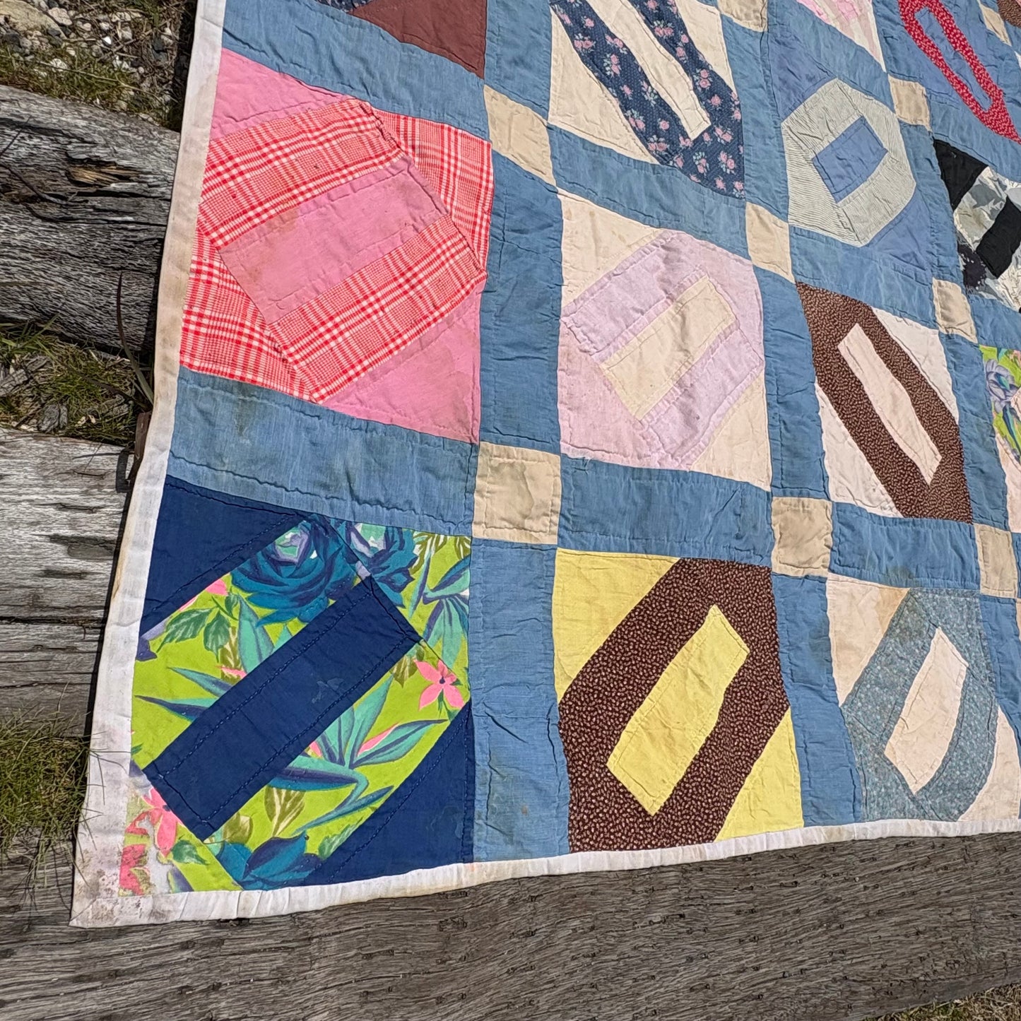 【USA Vintage】 Handmade Patchwork Quilt
