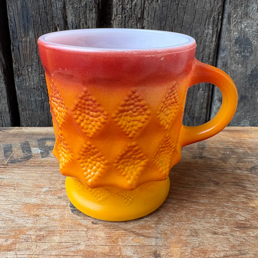 【1960s-1976 USA vintage】Fire-King Kimberley mug Orange