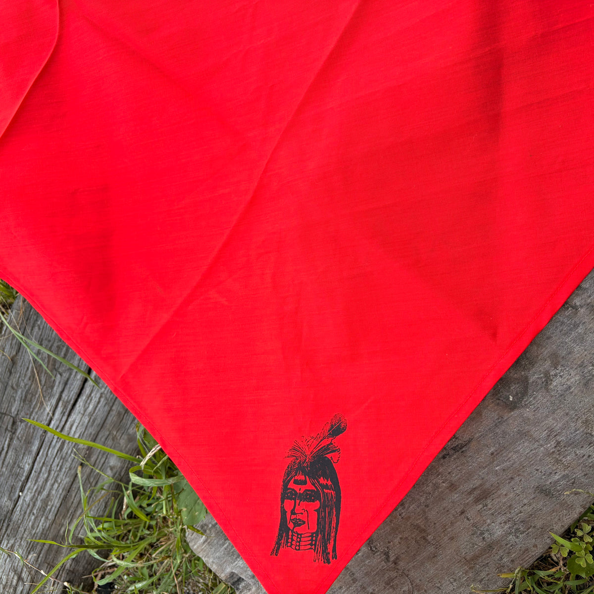 【1970s USA vintage】Native American Chief Print Neckerchief