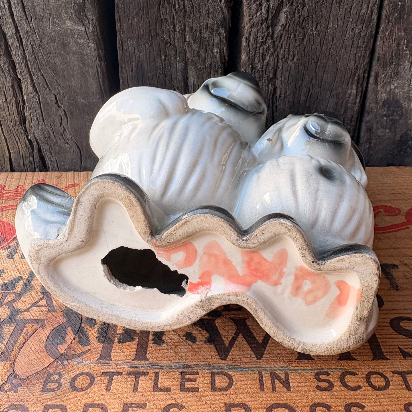 【1960s USA Vintage】Ceramic Bank FORD Advertising Shaggy Dog