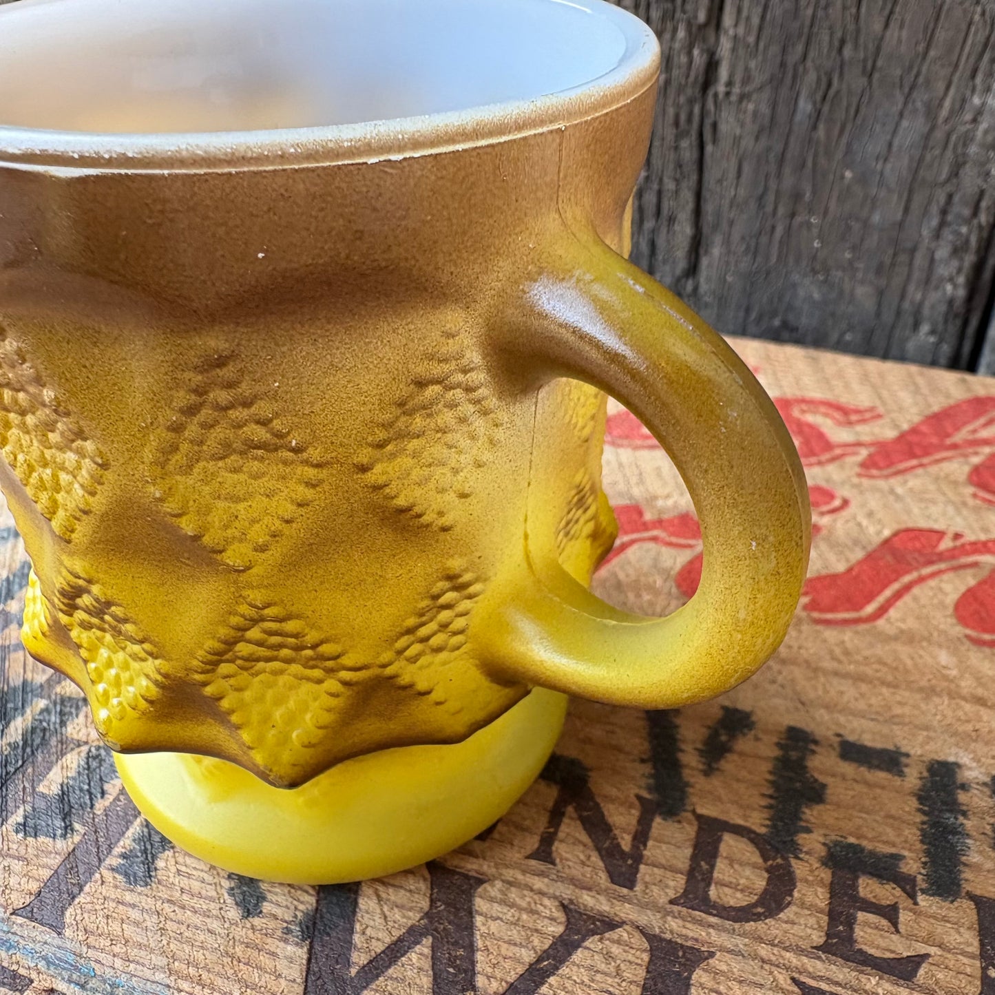 【1960-1976 USA vintage】Fire-King Kimberley mug Yellow