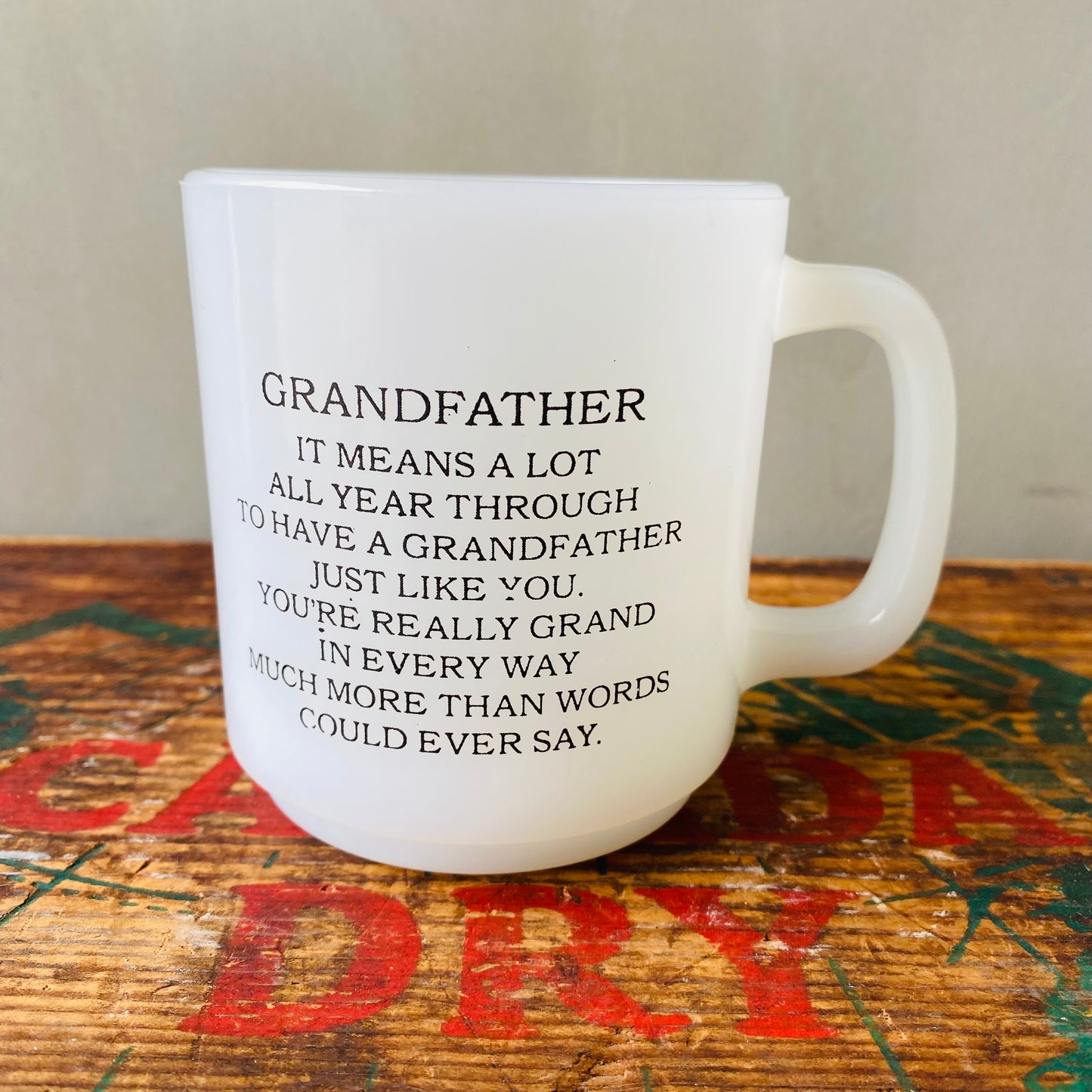 【USA vintage】Glas bake mug GRANDPA