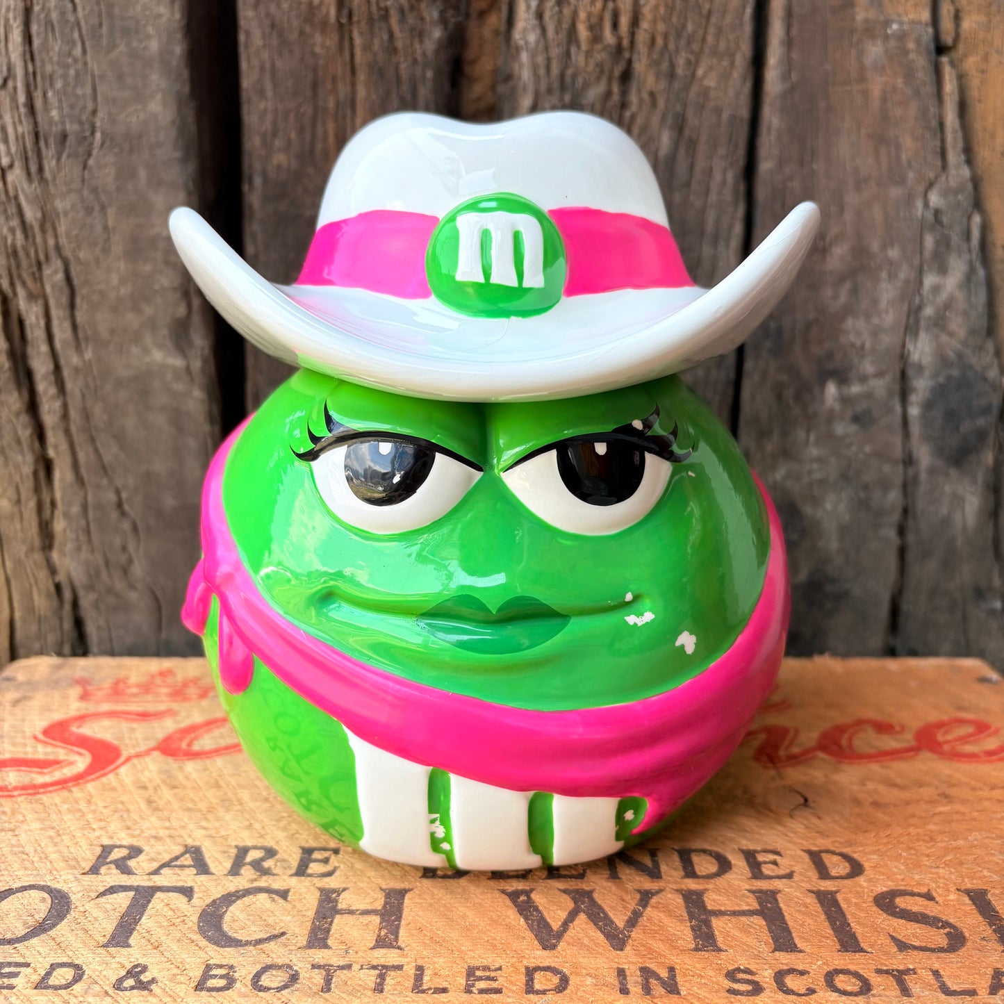 【2000s USA】 m&m’s Green Girl Ceramic Cookie Jar