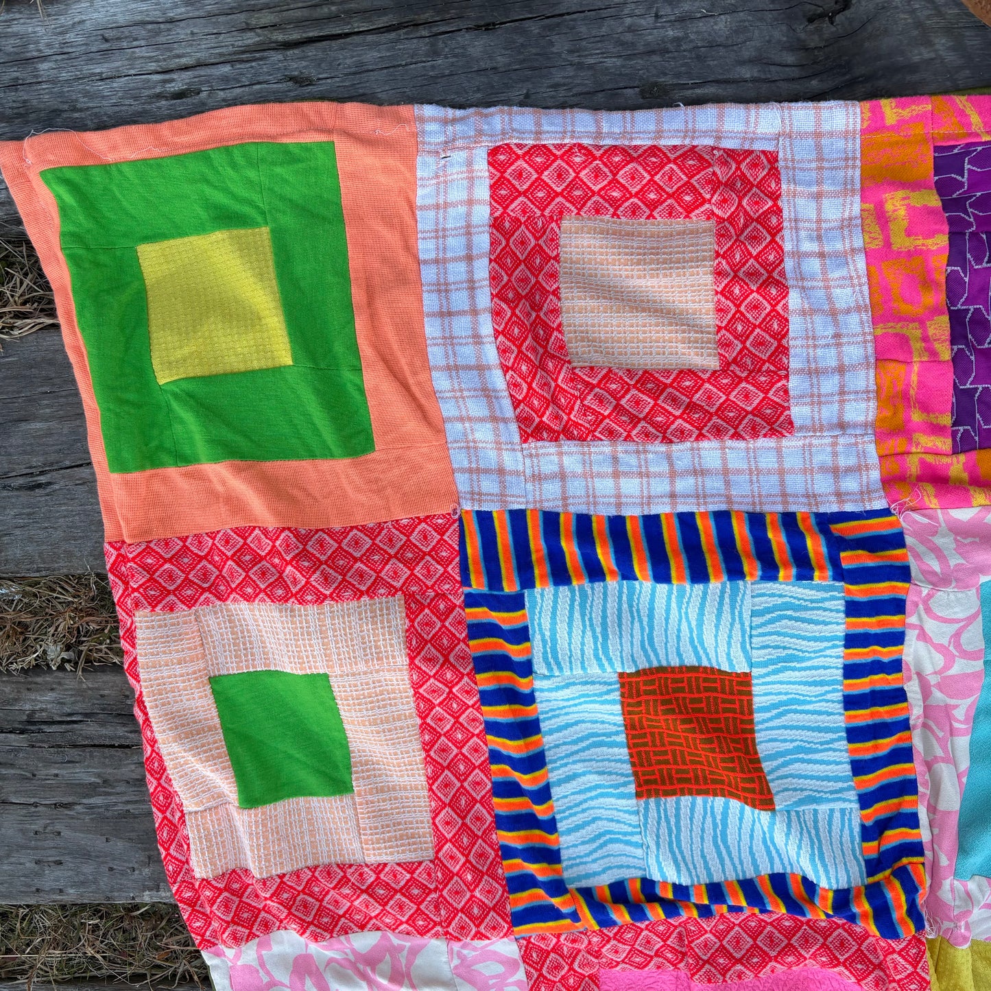 【USA vintage】Psychedelic Patchwork quilt