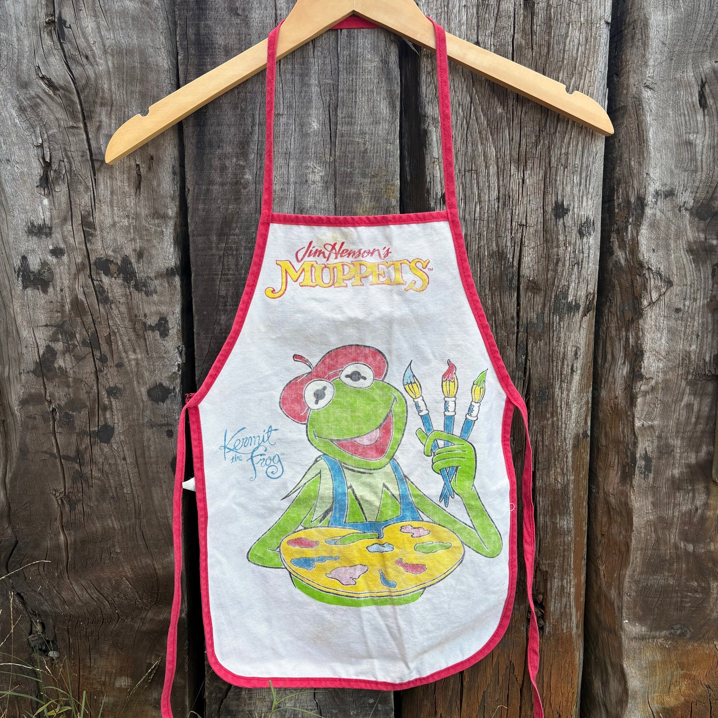 【1989 USA vintage】MUPPETS Kermit the Frog Little Artist Smock