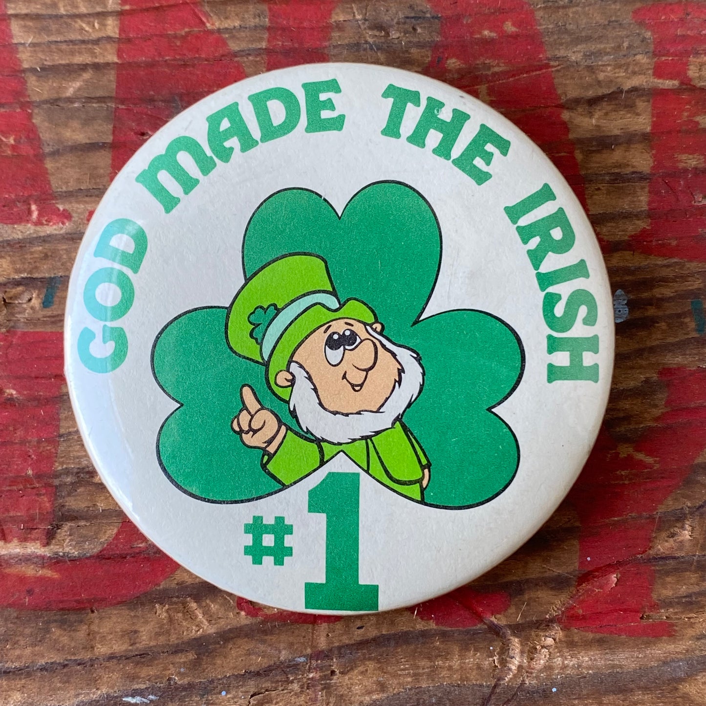 【1983 USA vintage】缶バッジ IRISH