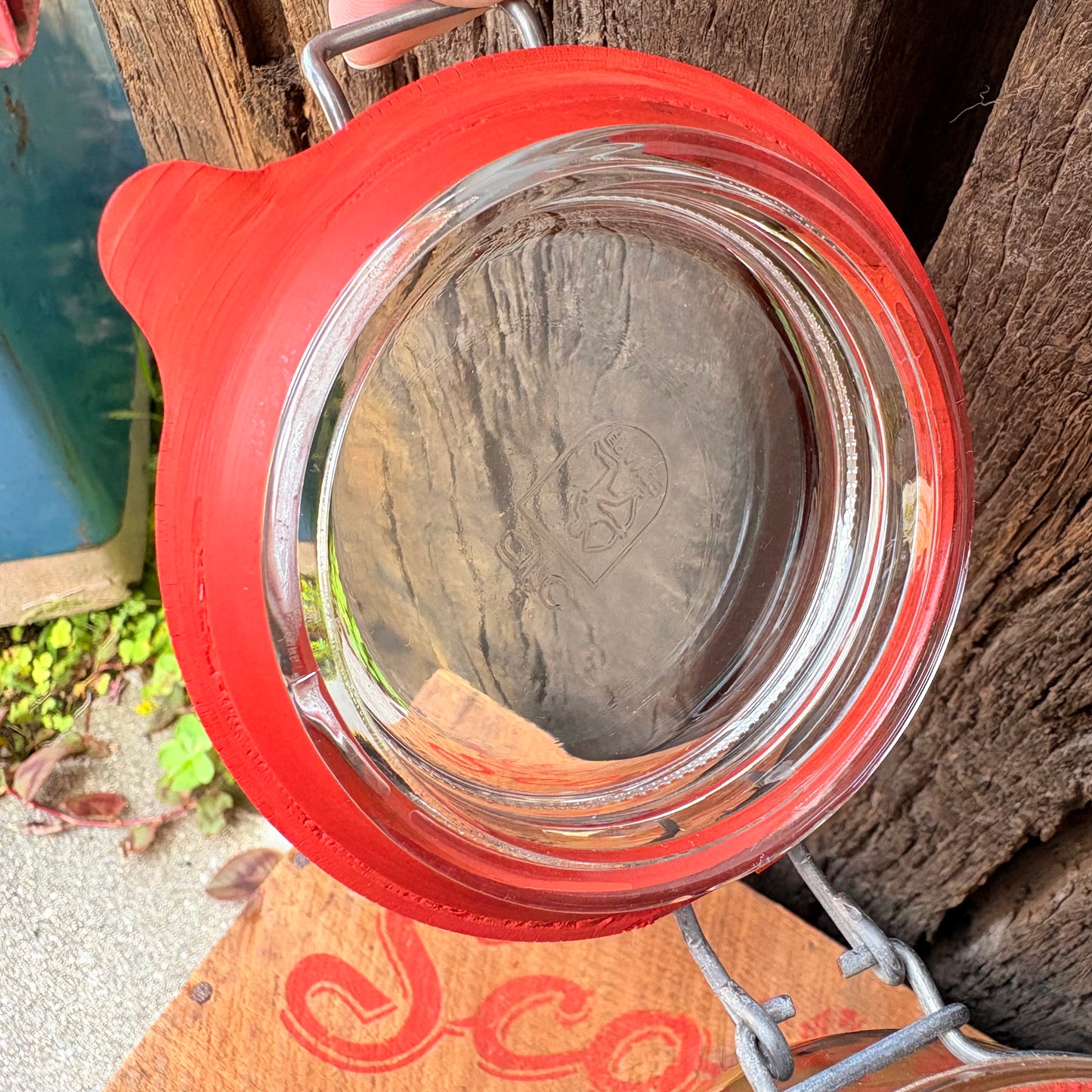 【1970s France vintage】ARC Rose Pattern Glass Canister