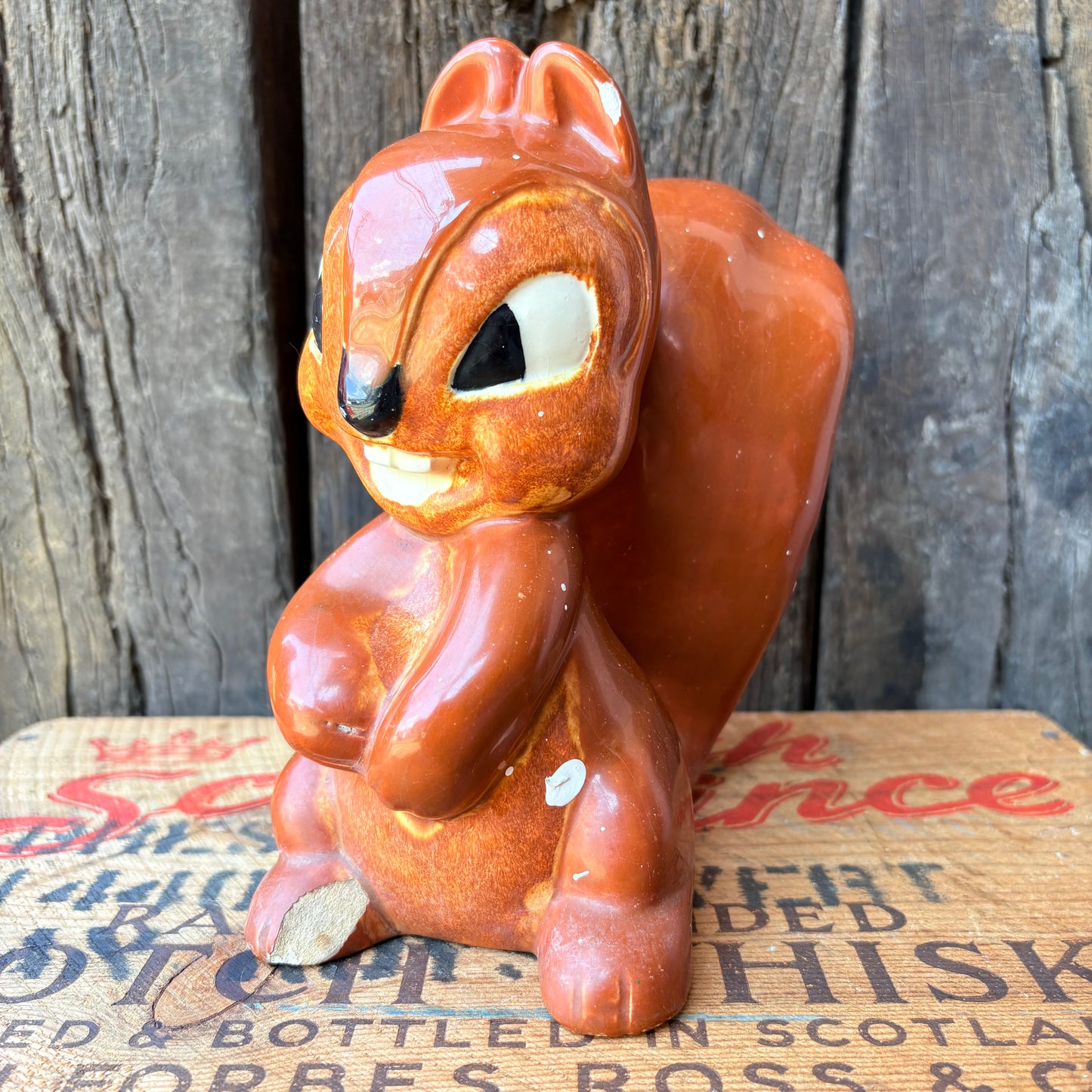 【1961 USA vintage】Handmade Chip Style Ceramic Coin Bank
