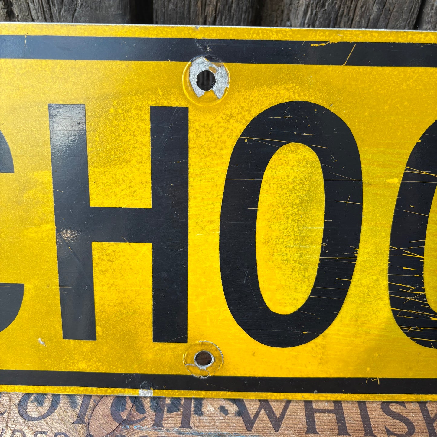 【USA vintage】 “SCHOOL” Road Sign