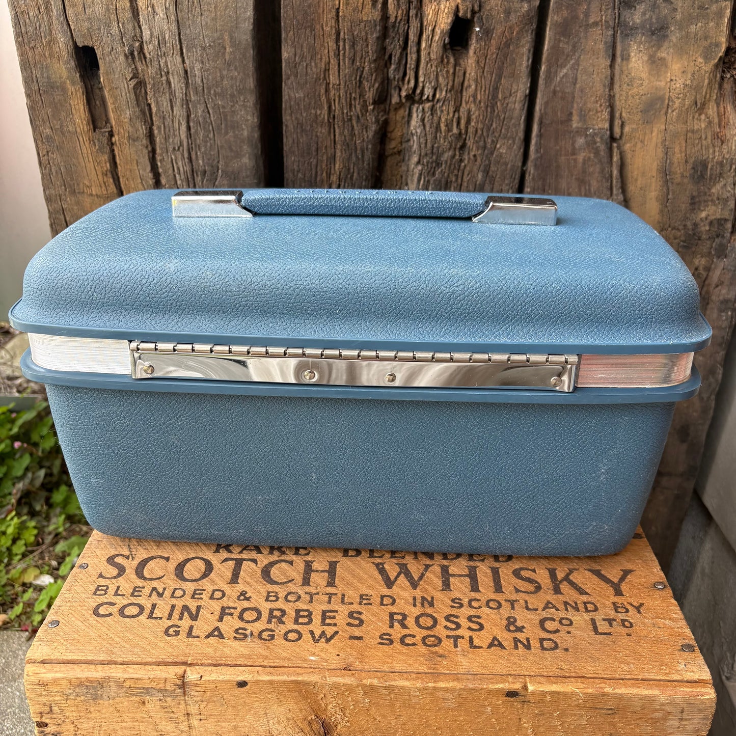 【1960s-1970s USA vintage】Samsonite Train Case Blue