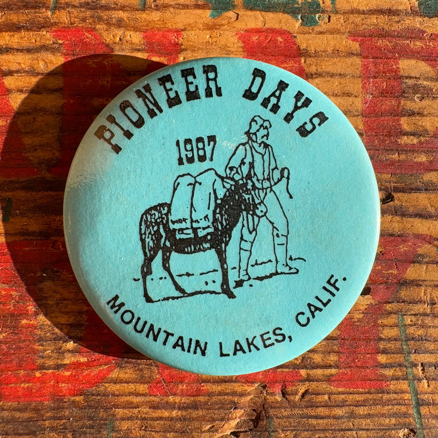 【1987 USA vintage】缶バッジ Pinback Button PIONEER DAYS