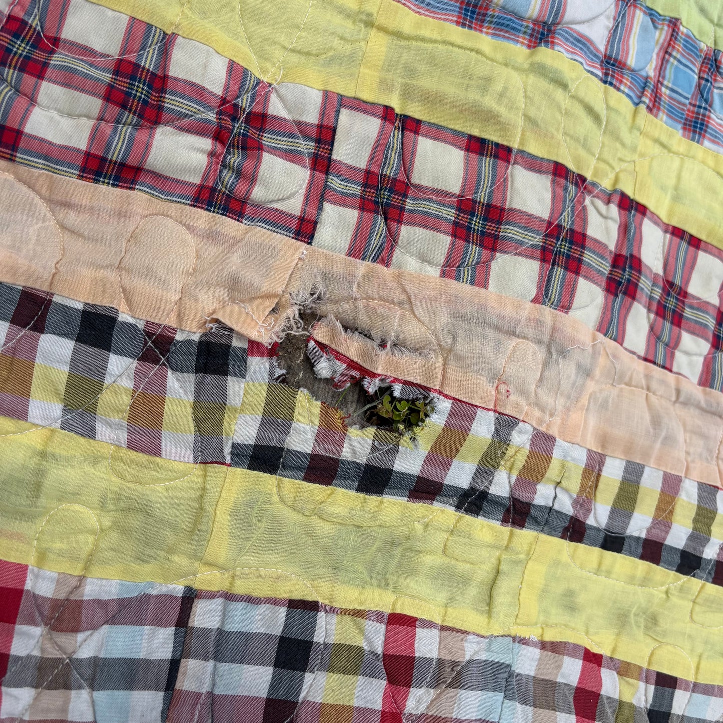 【USA vintage】Patchwork Quilt / Multi Stripe