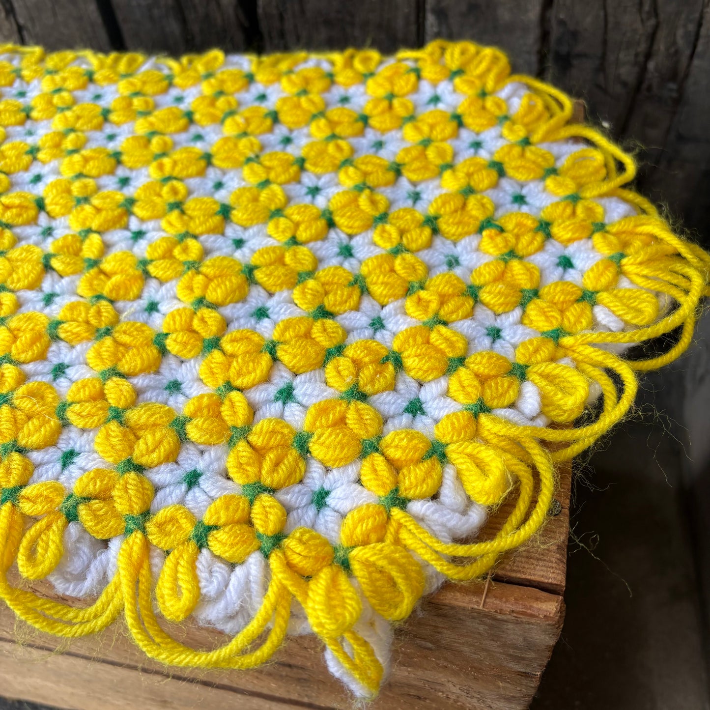 【USA vintage】Flower Rug Mat