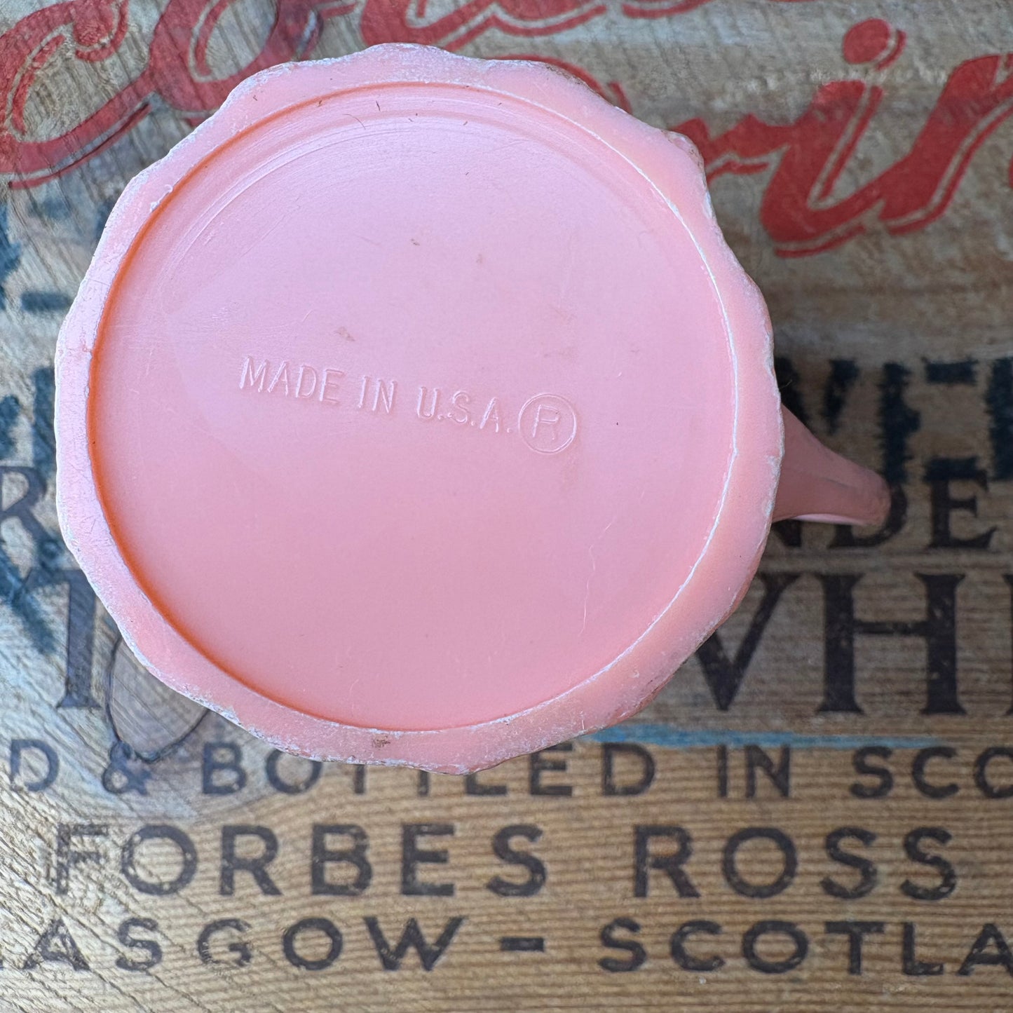 【1950s-1960s USA vintage】MR. PEANUT Plastic Mug Pink
