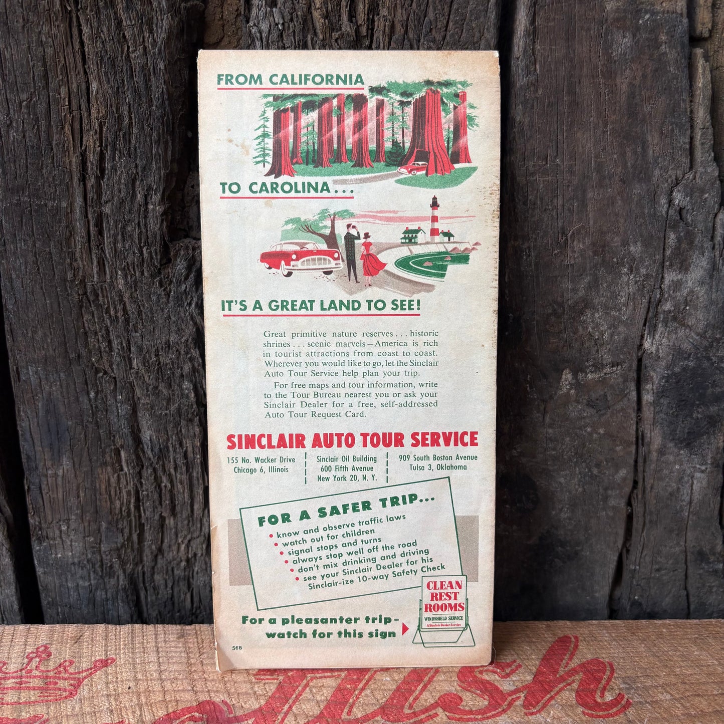 【1950s60s USA vintage】Sinclair Missouri Illustrated Road Map