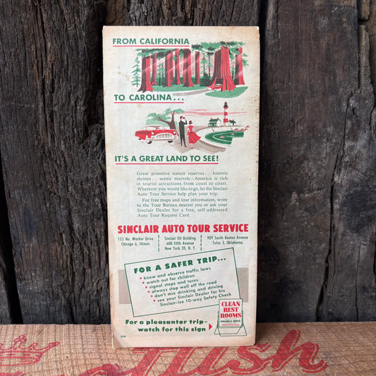 【1950s60s USA vintage】Sinclair Missouri Illustrated Road Map