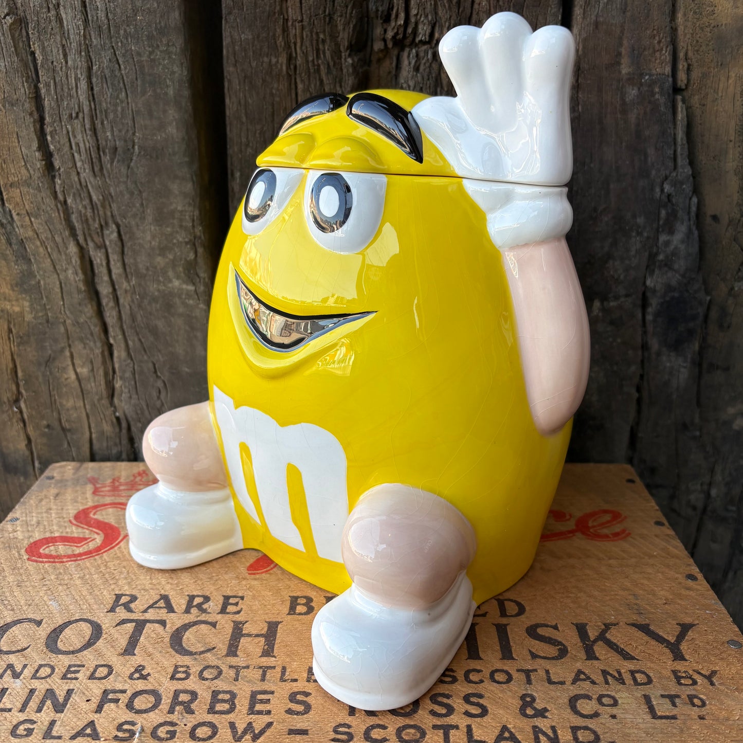 【1990s-2000s】M&M’s Yellow Ceramic Cookie Jar